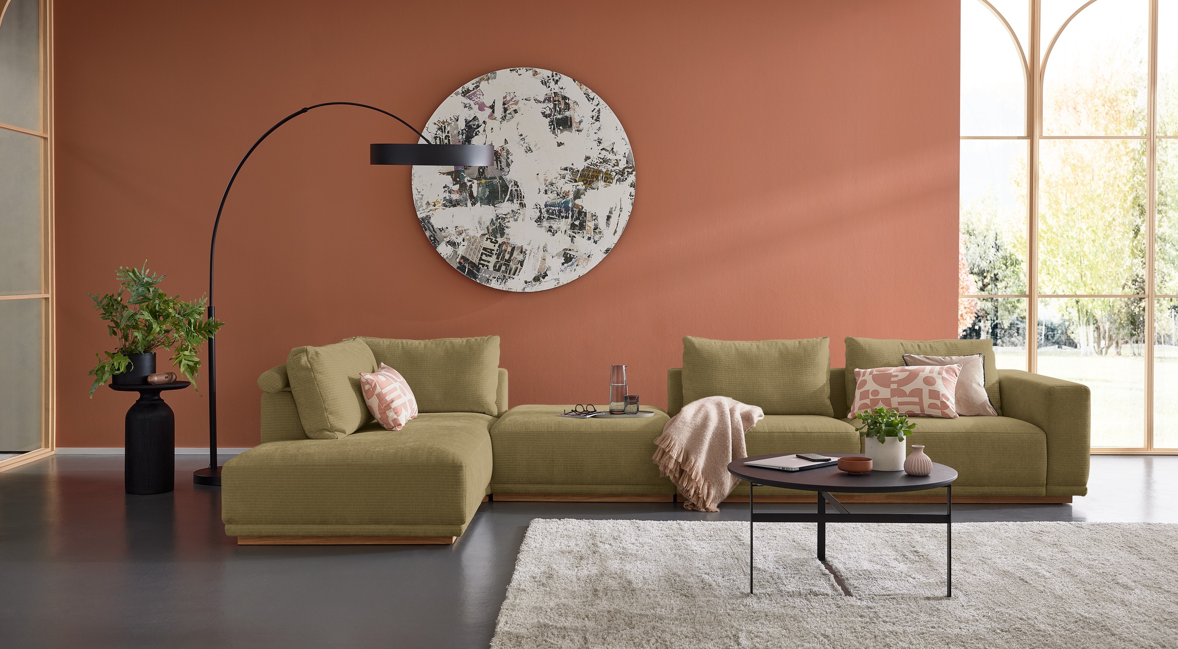 Musterring Wohnlandschaft Anreihsofa mit Armlehne rechts, Eckteil links mit günstig online kaufen