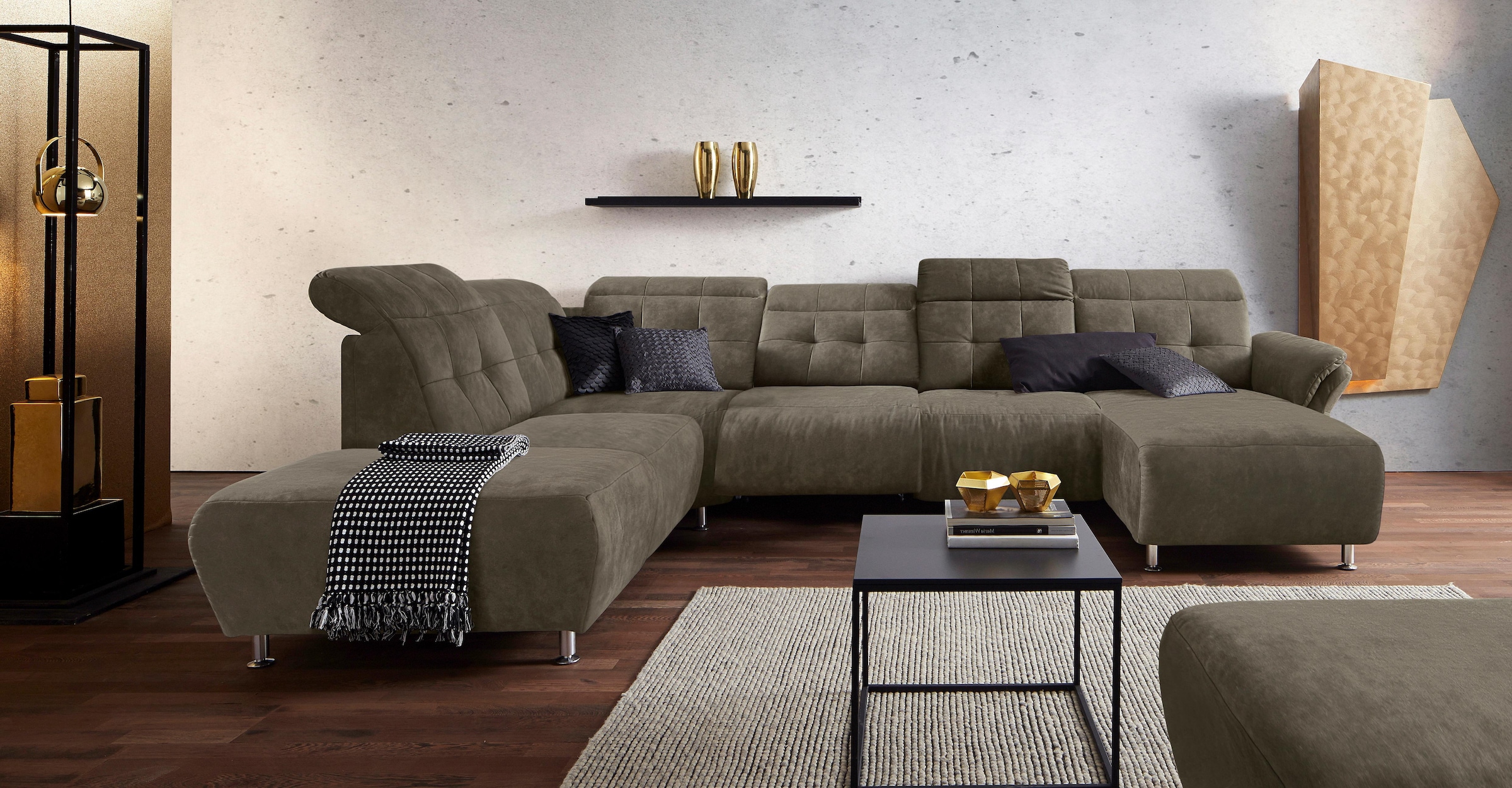 Home affaire Wohnlandschaft »Manhattan U-Form« 2 Sitze mit elektrischer Rel günstig online kaufen