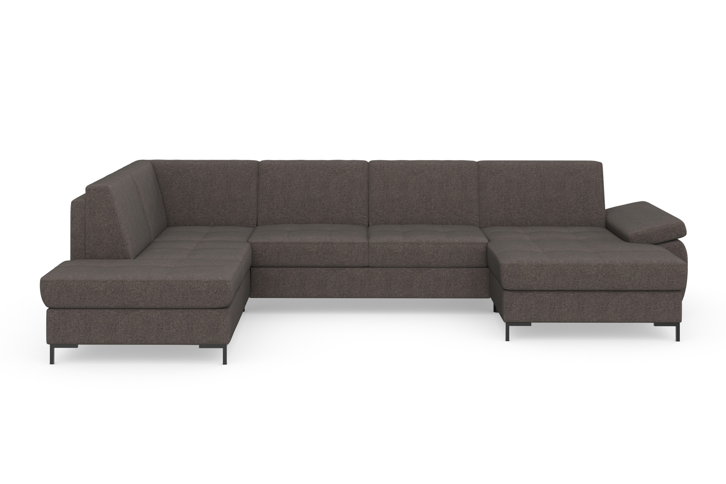 DOMO collection Wohnlandschaft »Capelo, komfortabel, klare Linien zeichnen dieses Design aus, U-Form«, mit Armteilverstellung, wahlweise mit Bettfunktion, Federkern