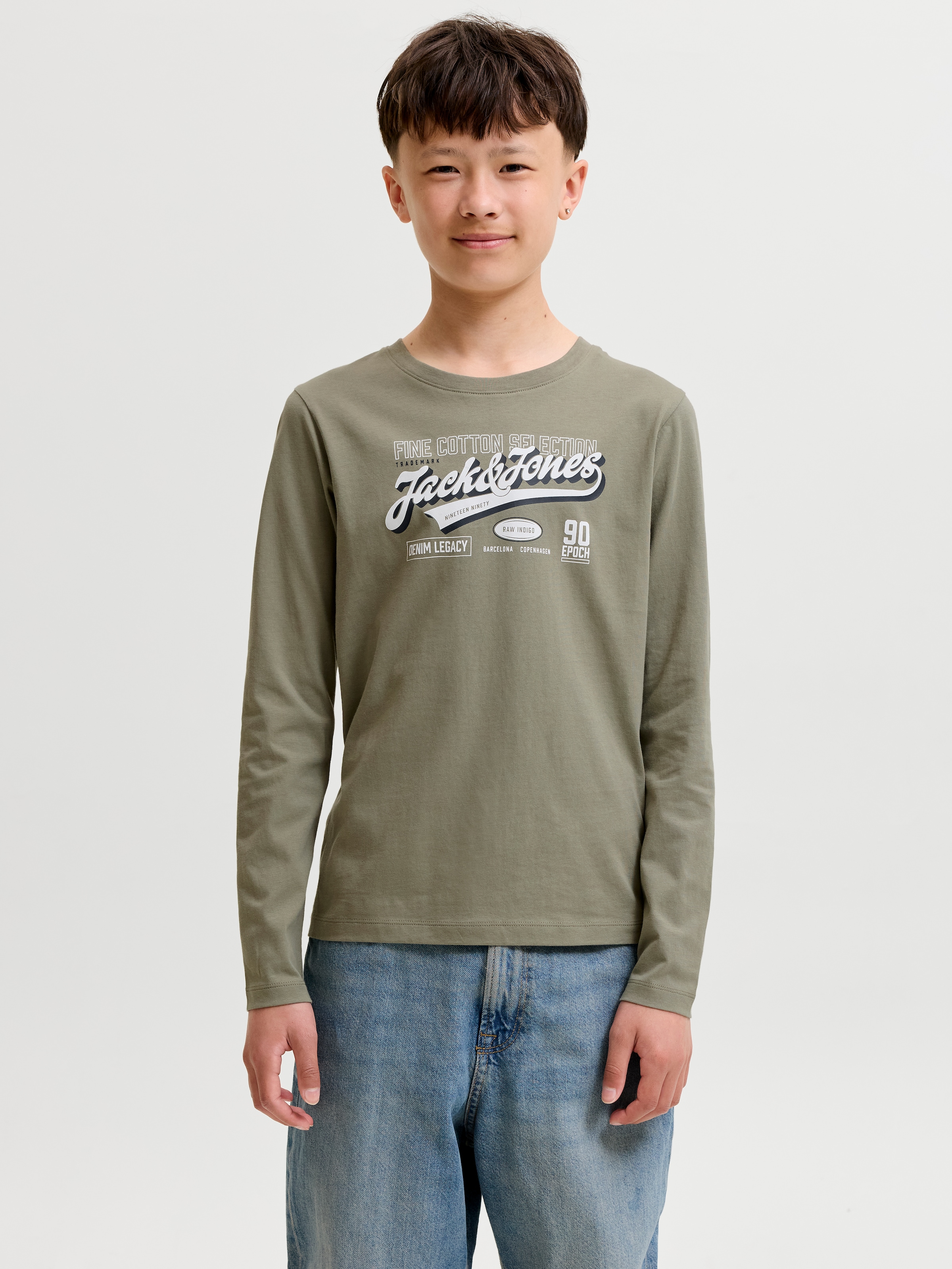 Jack & Jones Junior Langarmshirt »JJELOGO TEE LS 2 COL AW26/25 2PK MP JNR« Packung, 2 Baumwolle, regular fit