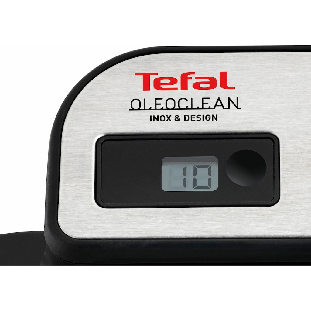 Tefal Kaltzonenfritteuse »FR8040 Oleoclean Pro Inox & Design«, 2300 W, Kapazität: 1,2 kg, herausnehmbarer Ölbehälter, automatische Öl/Fett Filterung, Timer, Thermostat, knusprige Pommes