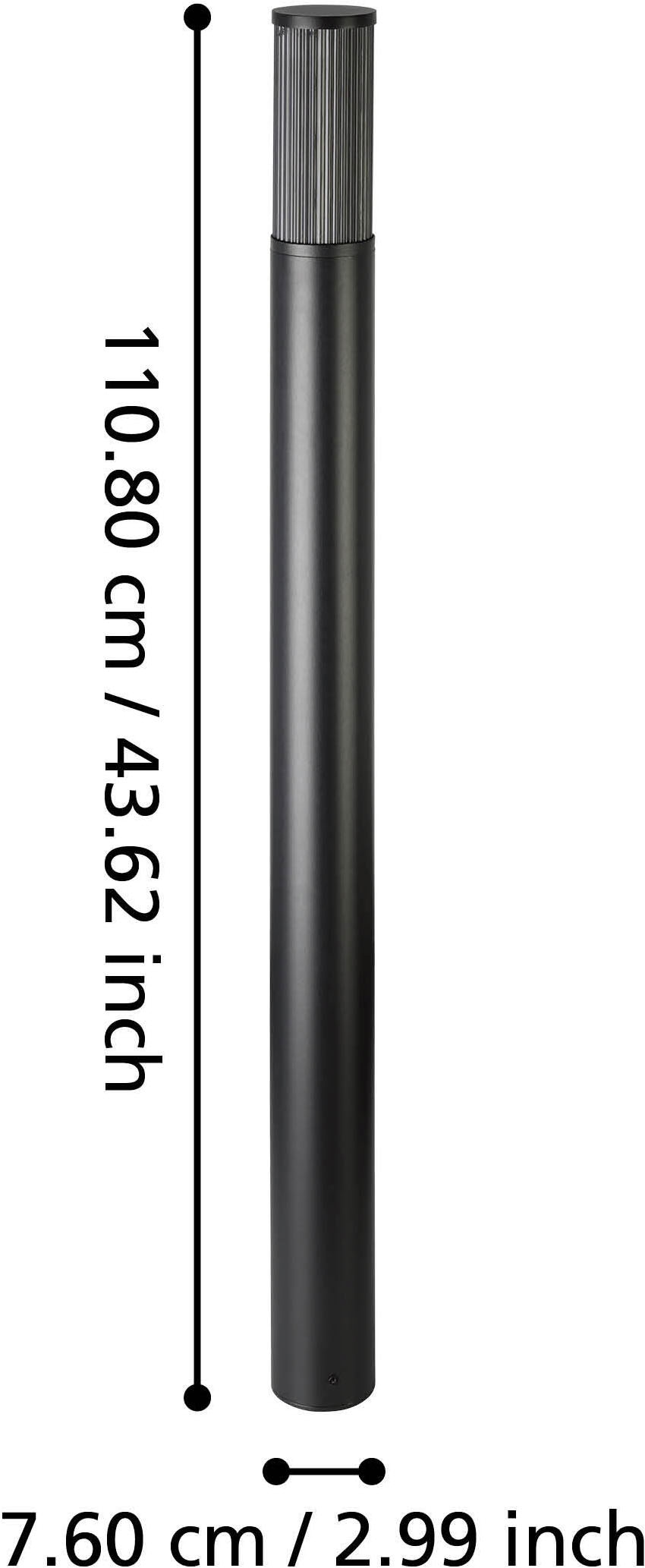 EGLO Stehlampe »SALLE Stehlampe - Alu, Kunststoff - E27 - 1X15W - IP54« E27 1 Stk. Außenstehlampe, Wegeleuchte, Außen-Stehleuchte, H110 x Ø7,5 cm