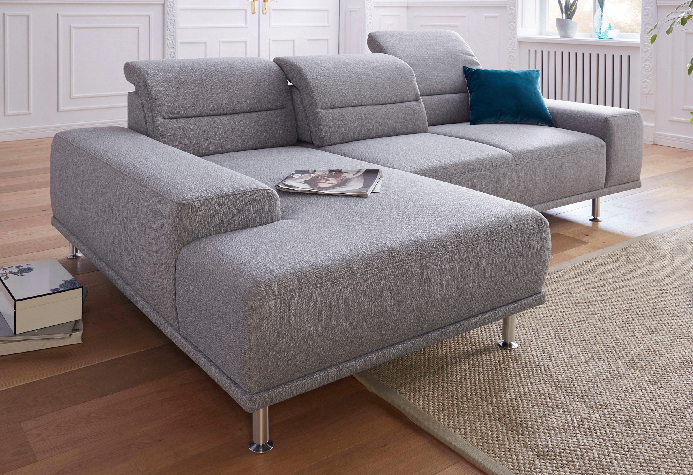 sit&more Ecksofa »Mariola L-Form«, mit Recamiere und Federkern, inklusive Sitztiefenverstellung