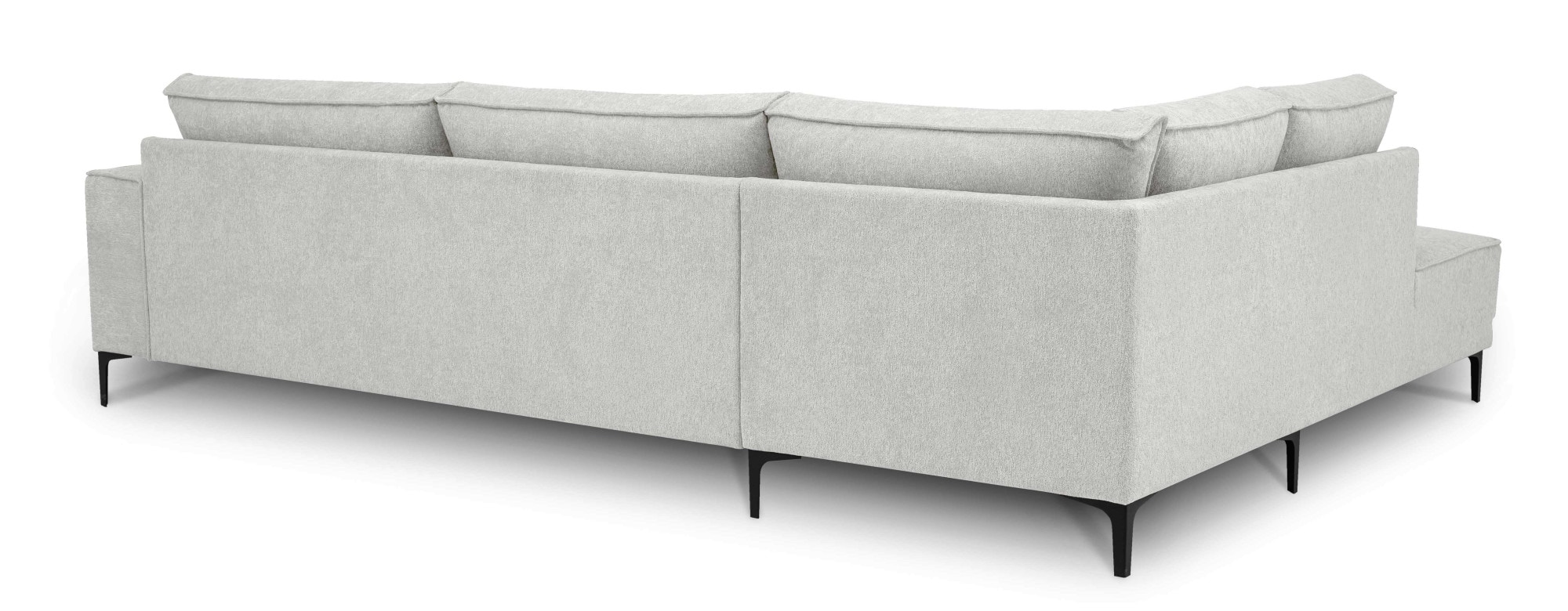 Places of Style Ecksofa »Polsterecke Oland, Struktur, Flachgewebe, Luxus-Microfaser, Boucle«, L-Form, 289 cm, Wellenunterfederung, Skandi-Design, Metallfüße
