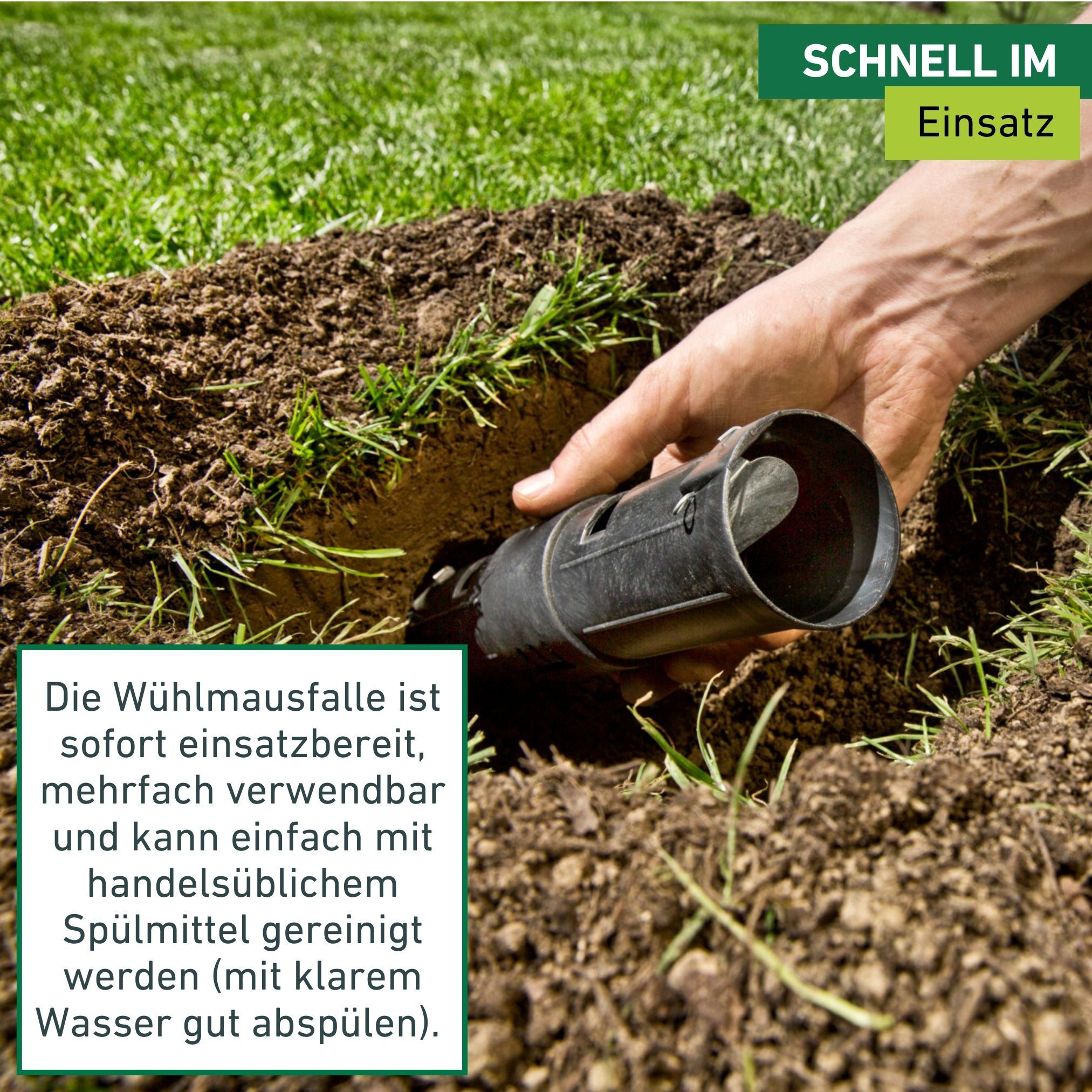 Windhager Schlagfalle »Röhren Wühlmausfalle wiederverwendbar« Lebendfalle tierfreundlich aus Kunststoff, schwarz