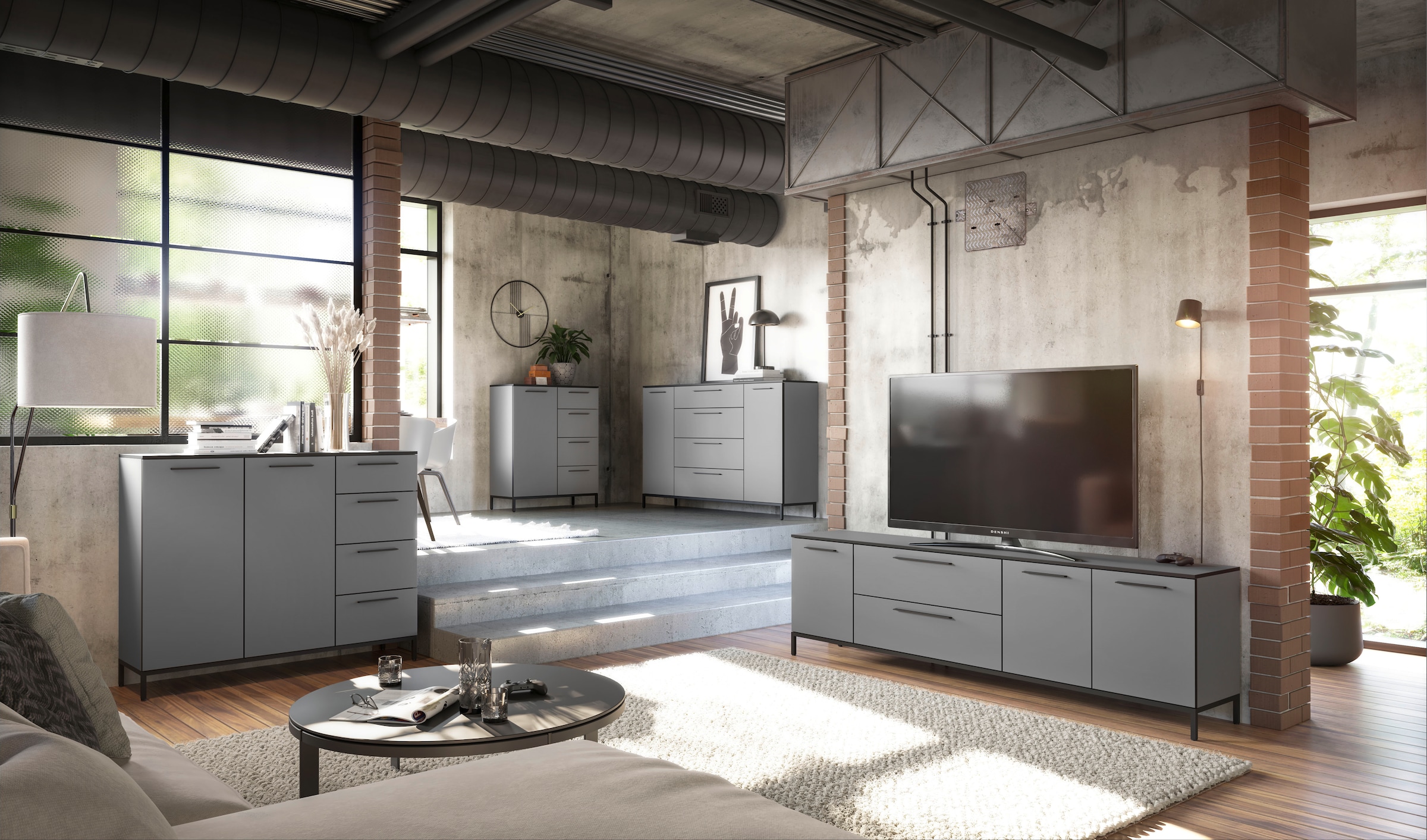 Manjana Möbel Kommode »Kommode mit Schwarz matten Metallgriffen in verschiedenen Ausführungen«