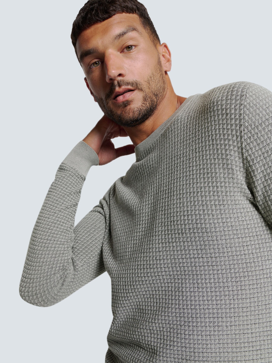 NO EXCESS Rundhalspullover »No Excess Zweifarbiger Rundhals-Pullover«