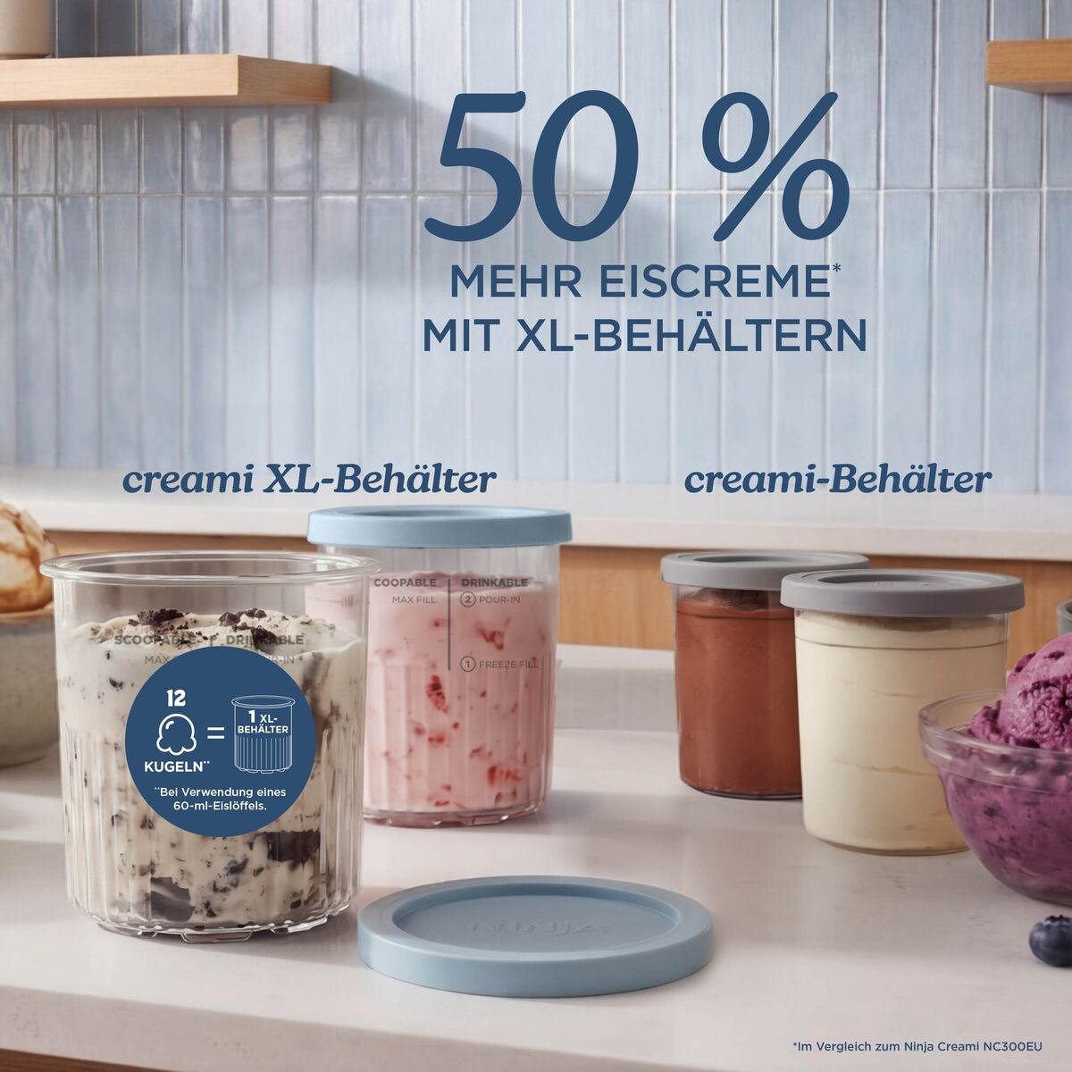 NINJA Eismaschine »NC601EU Ninja CREAMi XL 11-in-1 Ice Cream Maker – Navy« 1,42 l 800 W