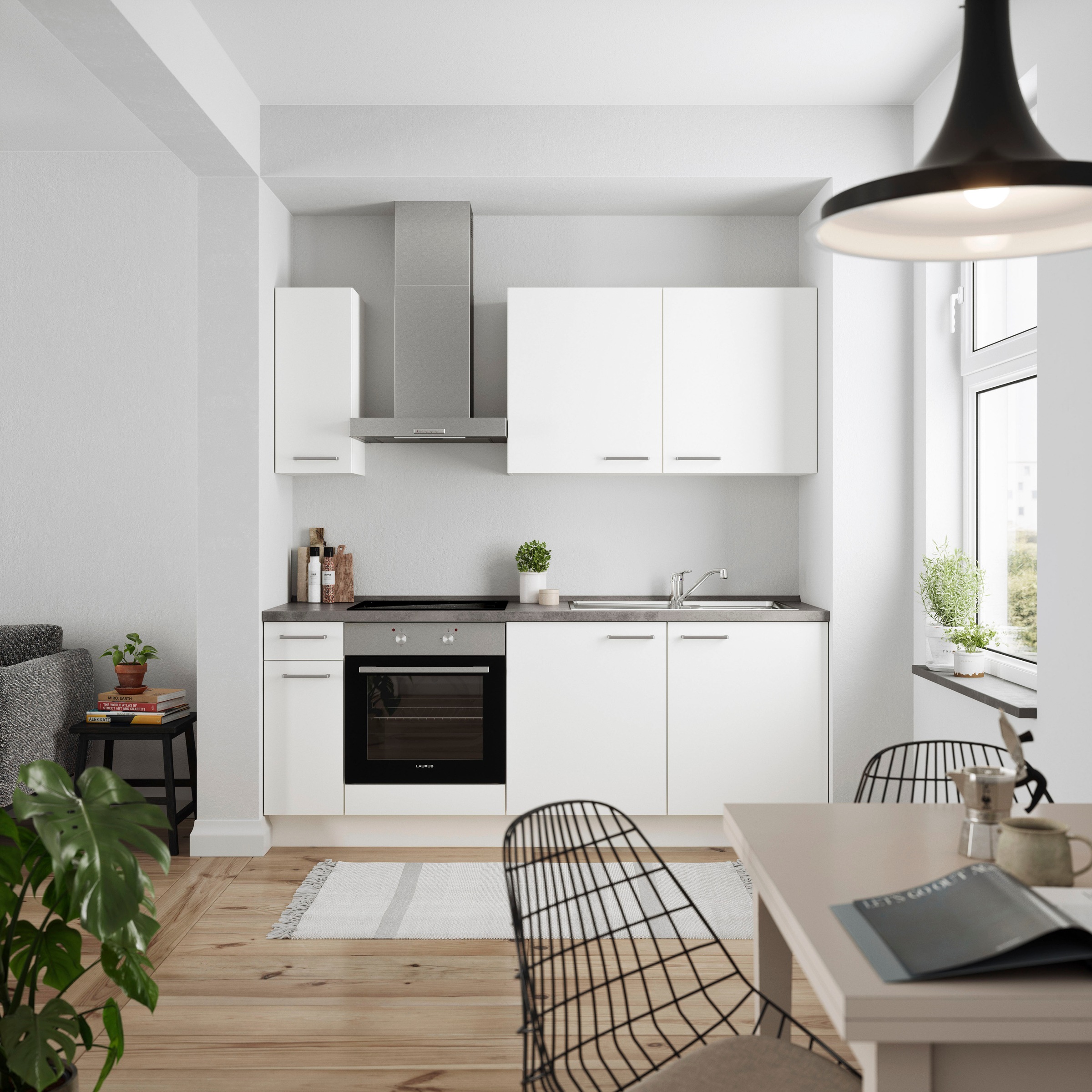 nobilia® Küchenzeile »"Touch I"«, vormontiert, Ausrichtung wählbar, Breite 210 cm, wahlw. mit E-Geräten