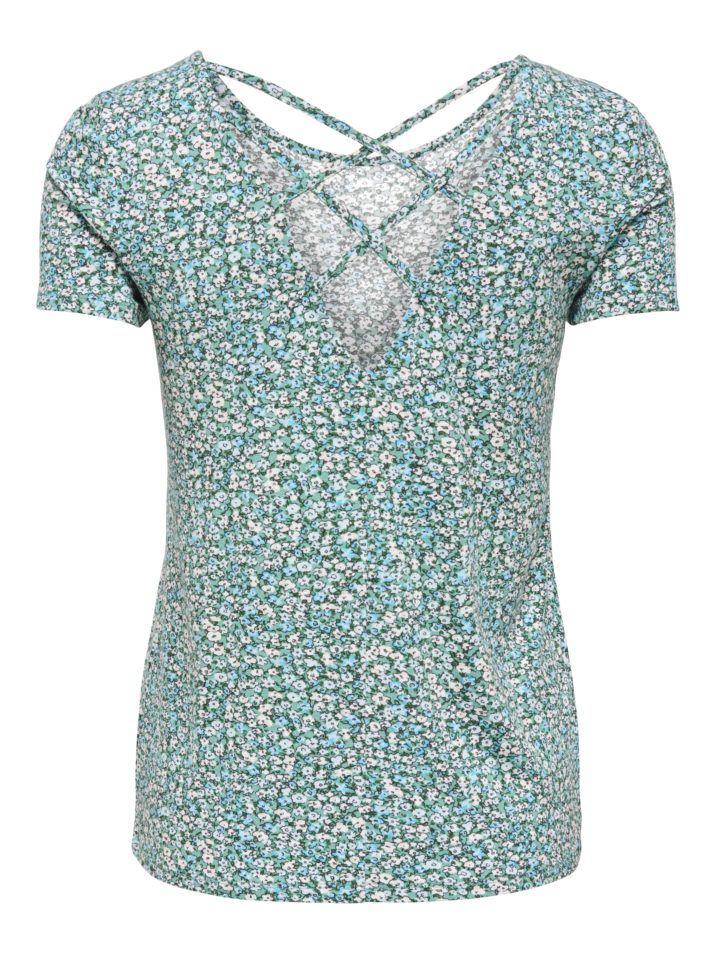 ONLY Kurzarmshirt »ONLBERA BACK LACE UP S/S TOP JRS NOOS«