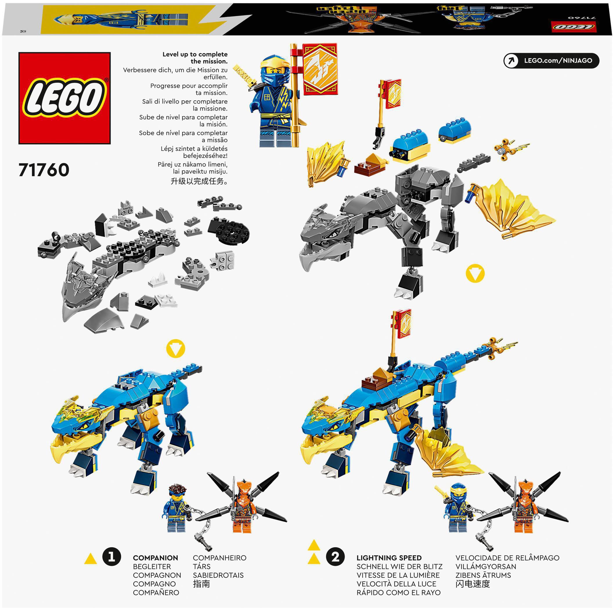 LEGO® Konstruktionsspielsteine »Jays Donnerdrache EVO (71760), LEGO® NINJAGO®«, (140 St.)