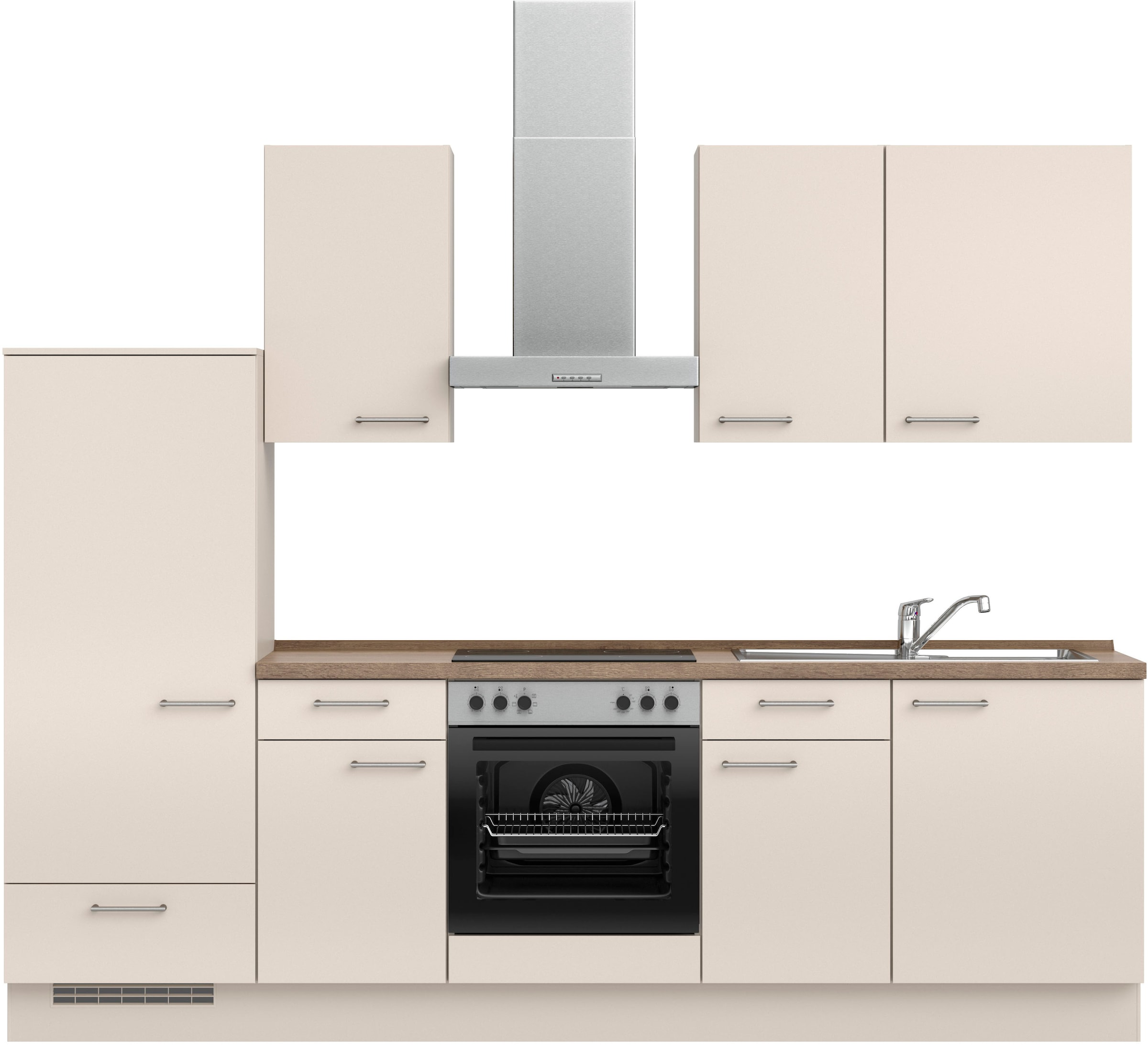 nobilia® Küchenzeile »"Laser I", Ausrichtung wählbar, Breite 270 cm« vormontiert, wahlw. mit unterschiedlichen E-Geräten-Sets