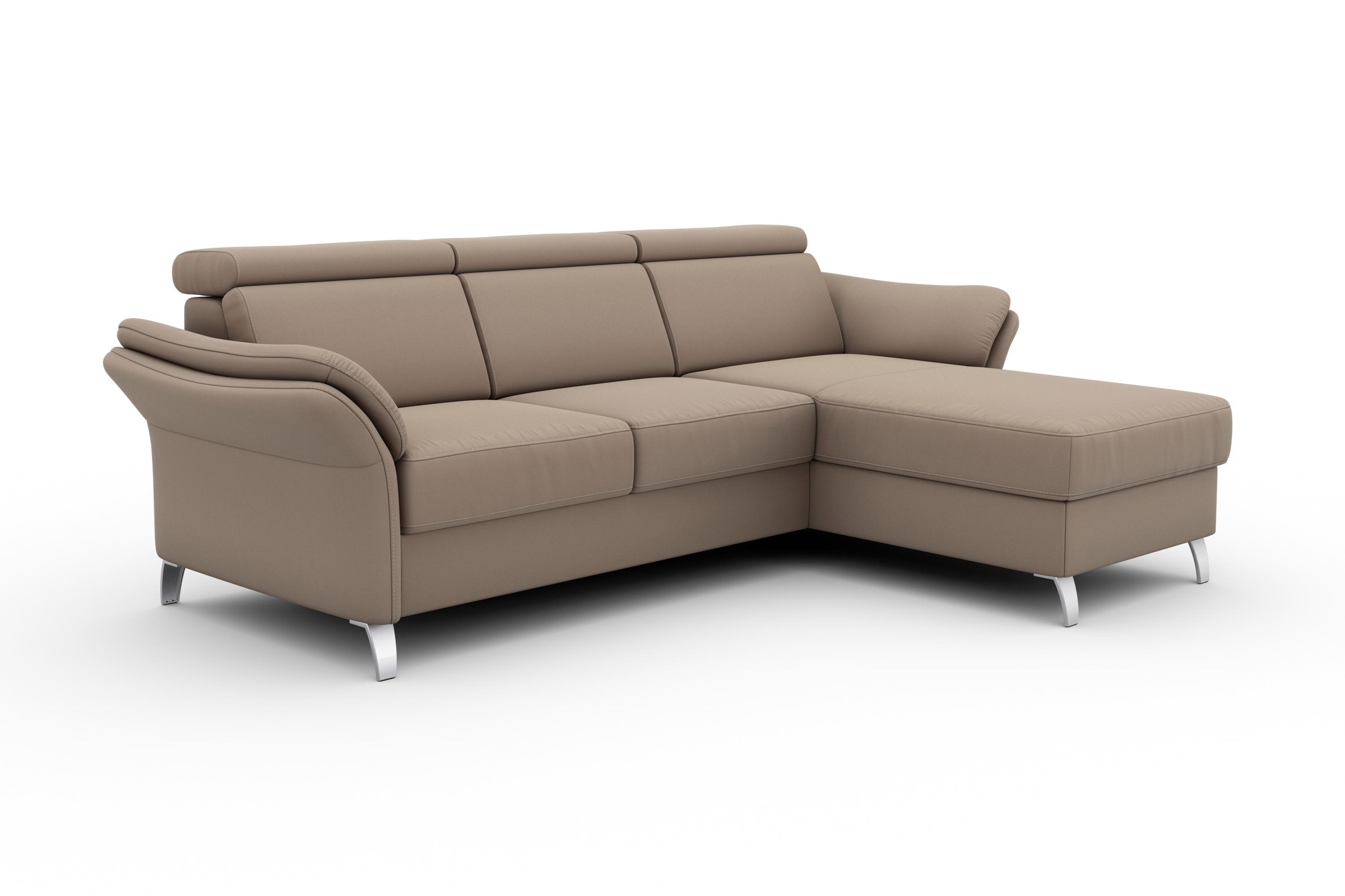 sit&more Ecksofa »Vincenzo L-Form«, inklusive Kopfteilverstellung, wahlweise mit Bettfunktion, Bettkasten