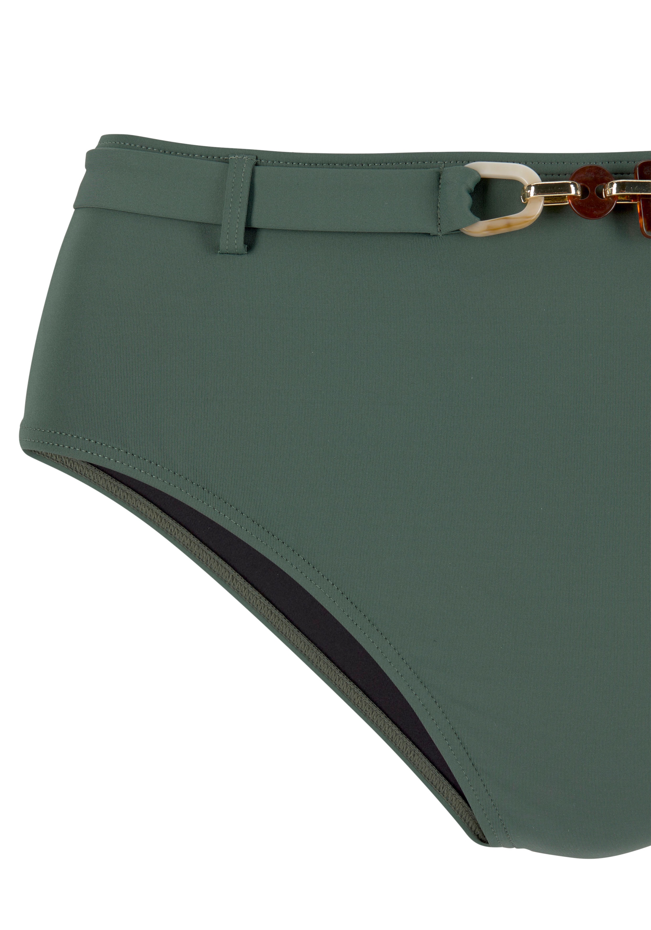LASCANA Highwaist-Bikini-Hose »Yves«, mit edlen Zieraccessoire