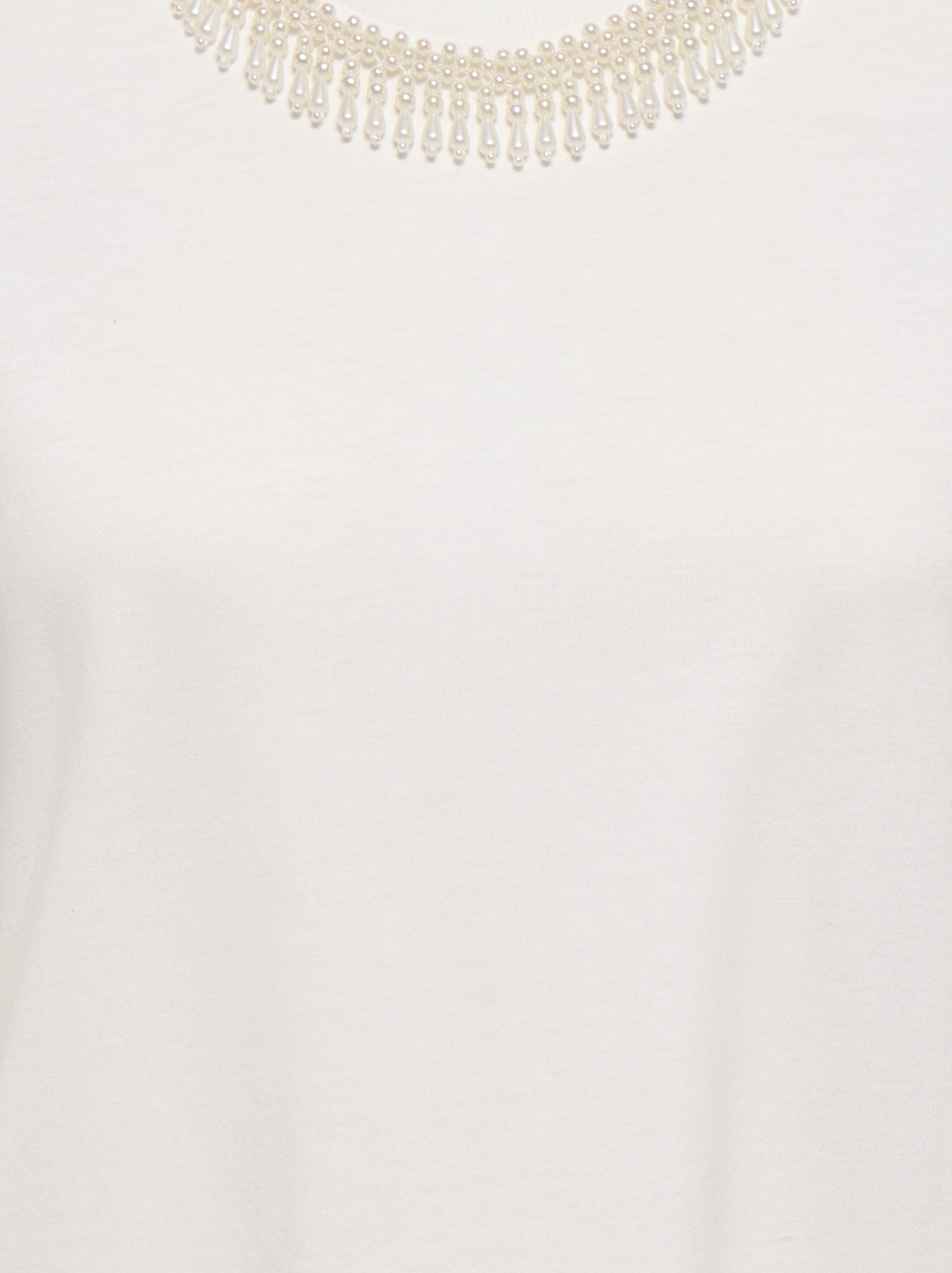 ONLY Kurzarmshirt »ONLPARKER S/S O-NECK BLING TOP BOX JRS« Materialmix, regular fit, Rundhals, mit Strass-Stein Detail