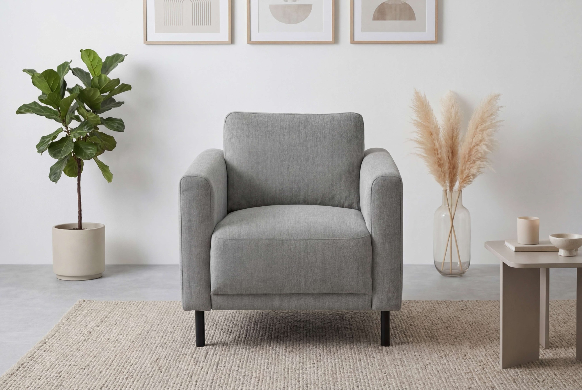 OTTO home Sessel »Sveeva, Breite 78 cm, schwarze Metallfüße« langlebiger Webstoff, viele Farben zur Auswahl