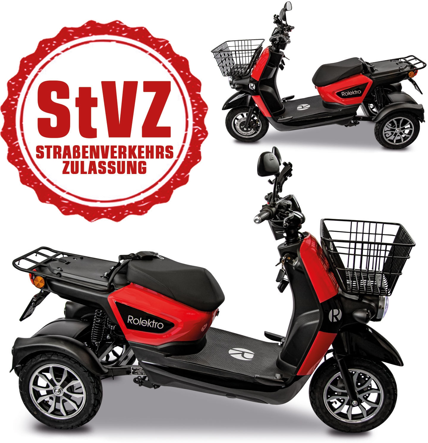 Rolektro Elektromobil »Rolektro E-Carrier 25 V.3 Lithium ohne Koffer«, (Korb)