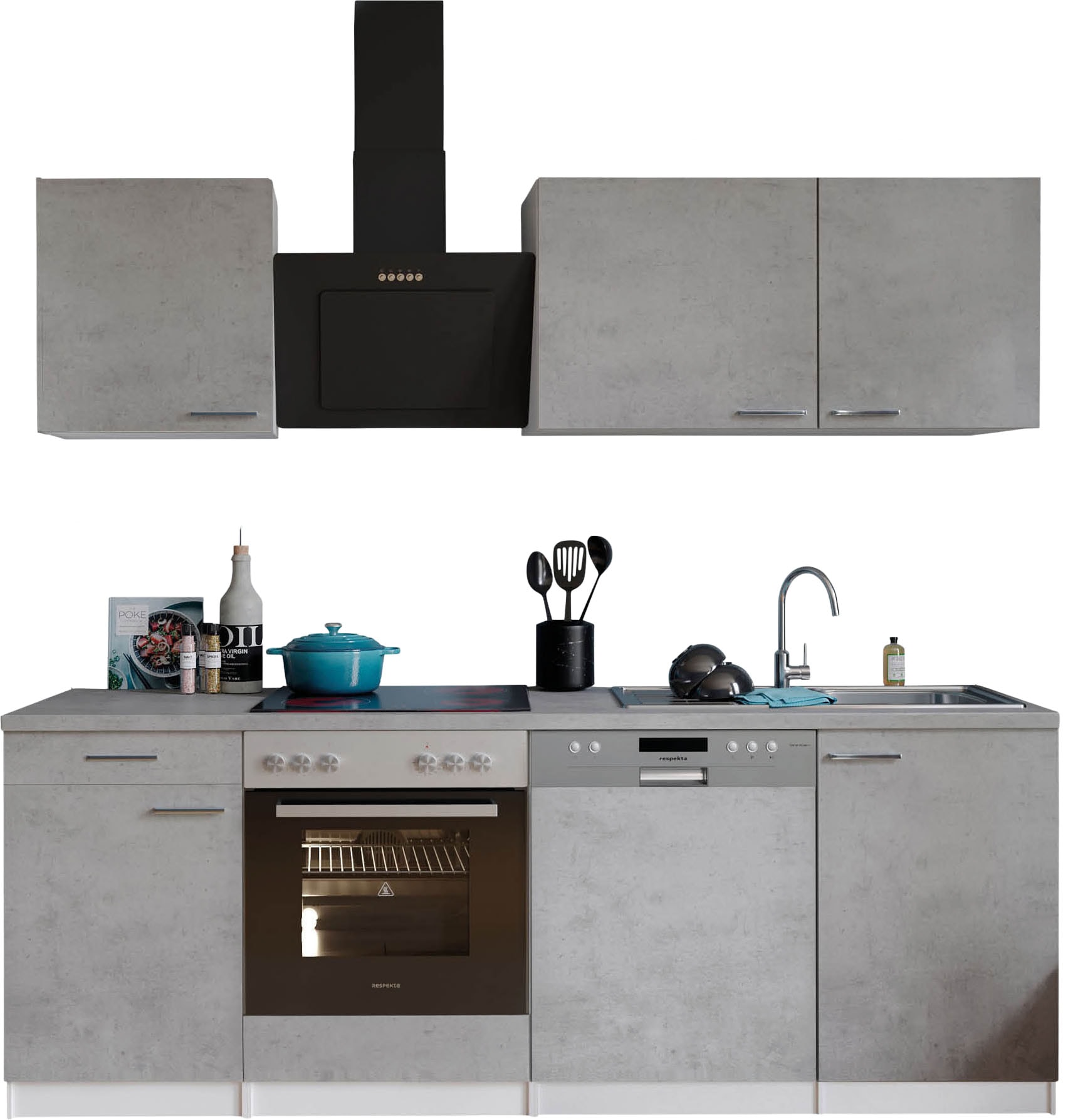 MESANA Küchenzeile »Malia«, Breite 220 cm, 85 cm Arbeitshöhe, in exklusiver günstig online kaufen