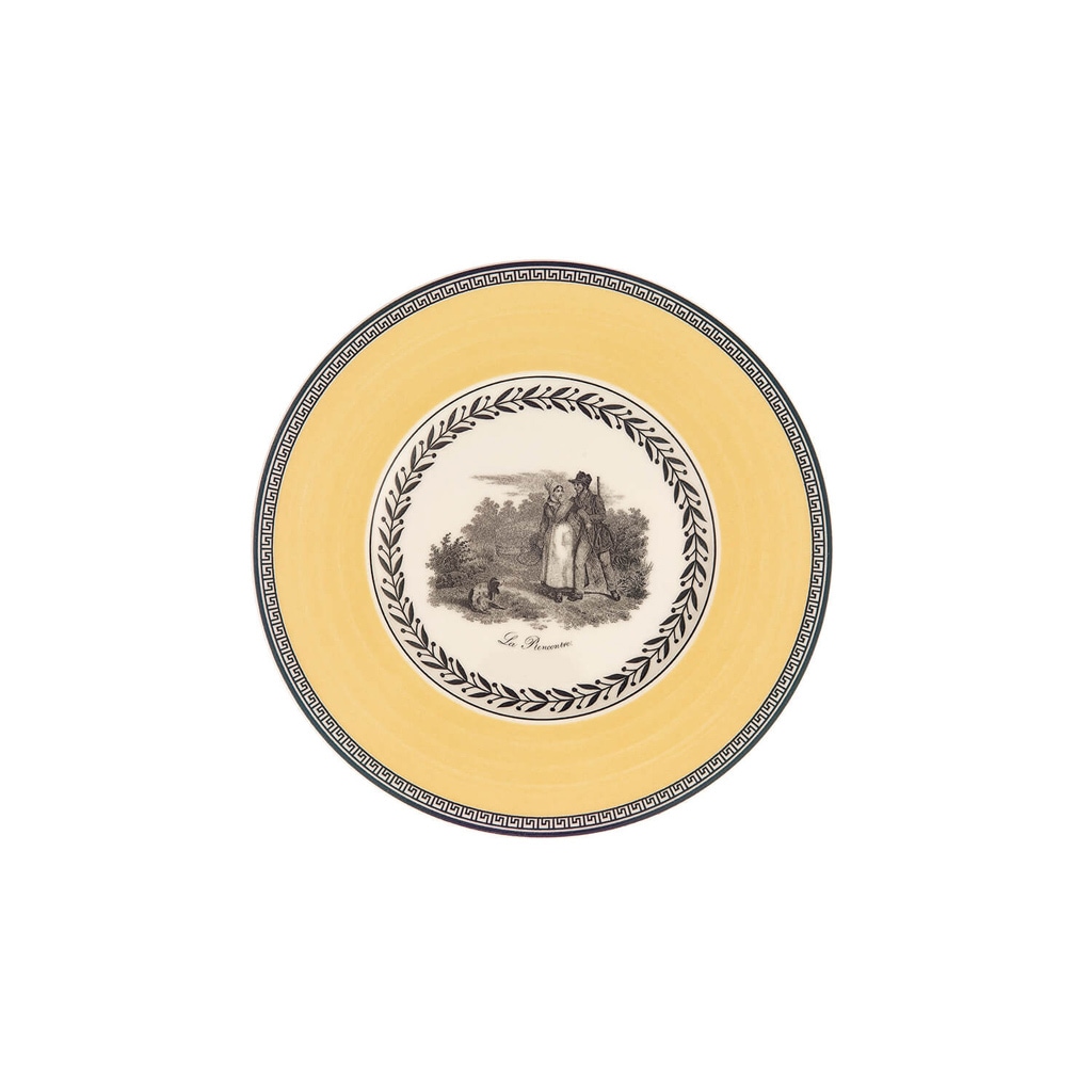 Villeroy & Boch Brotteller »Brotteller Audun Chasse ø 16 cm weiß-grau-gelb« günstig online kaufen