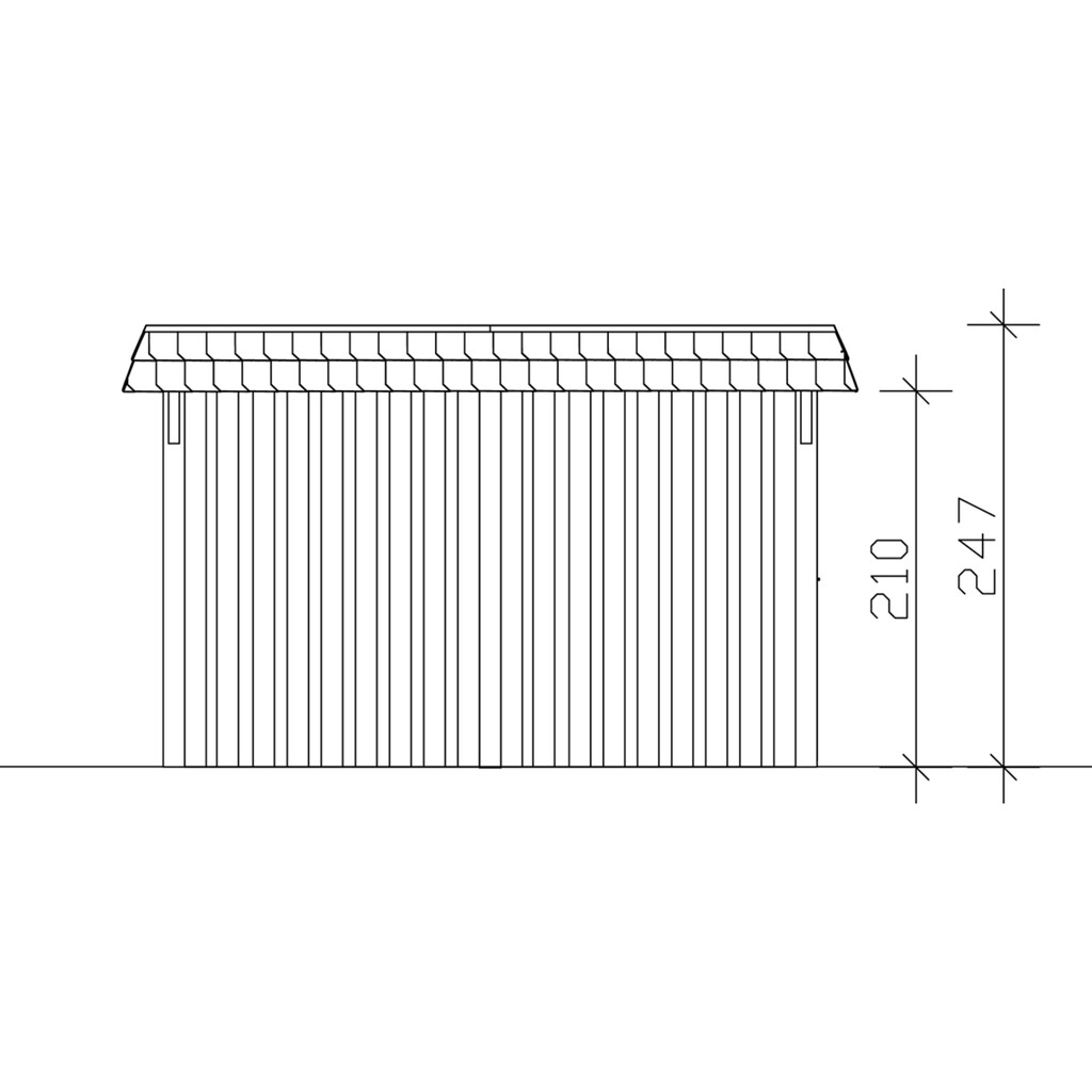 Skanholz Einzelcarport »Wendland«, Leimholz-Nordisches Fichtenholz, 341 cm, weiß