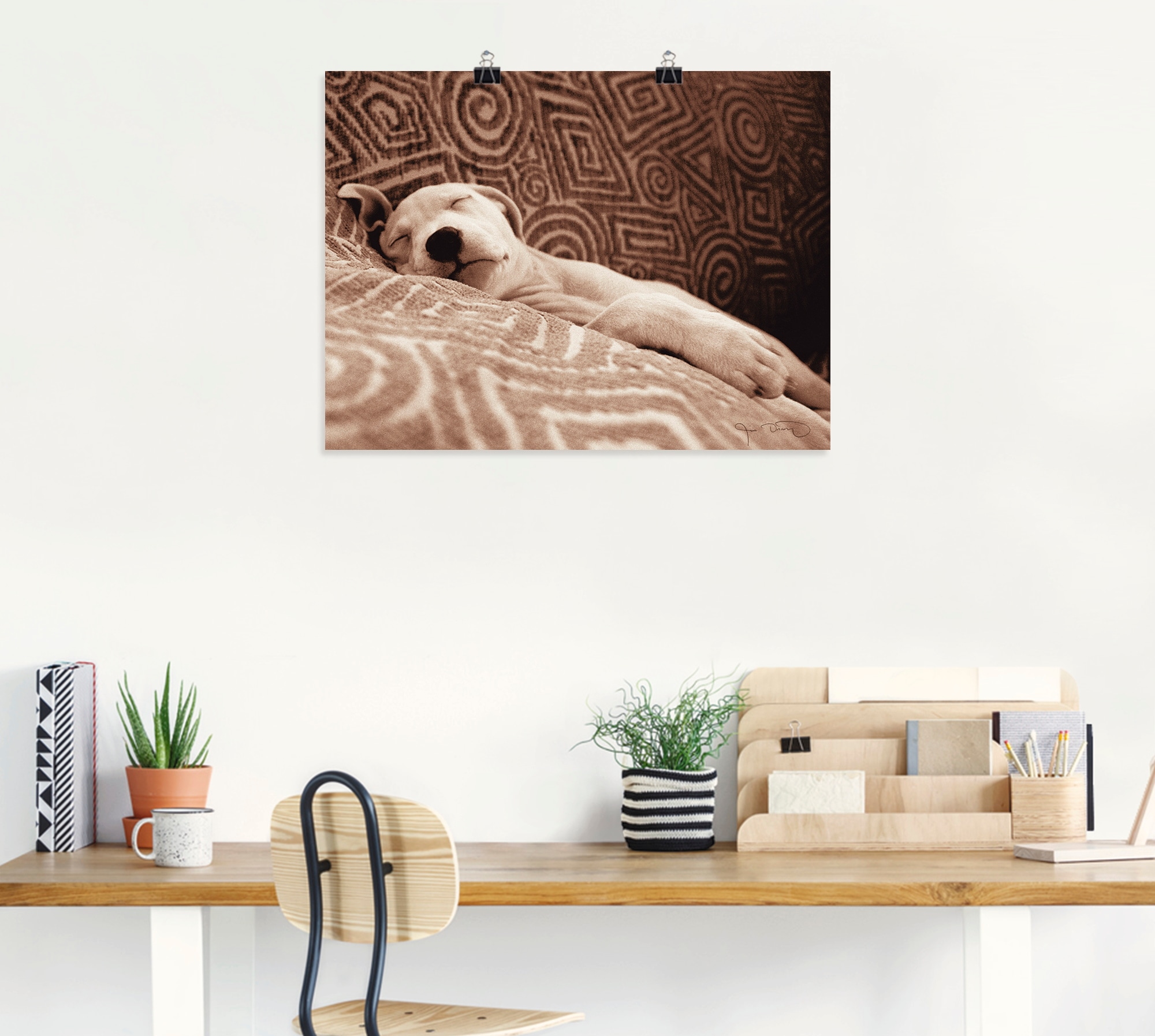 Artland Wandbild »Müder Hund«, Haustiere, (1 St.), als Leinwandbild, Wandaufkleber oder Poster in versch. Größen