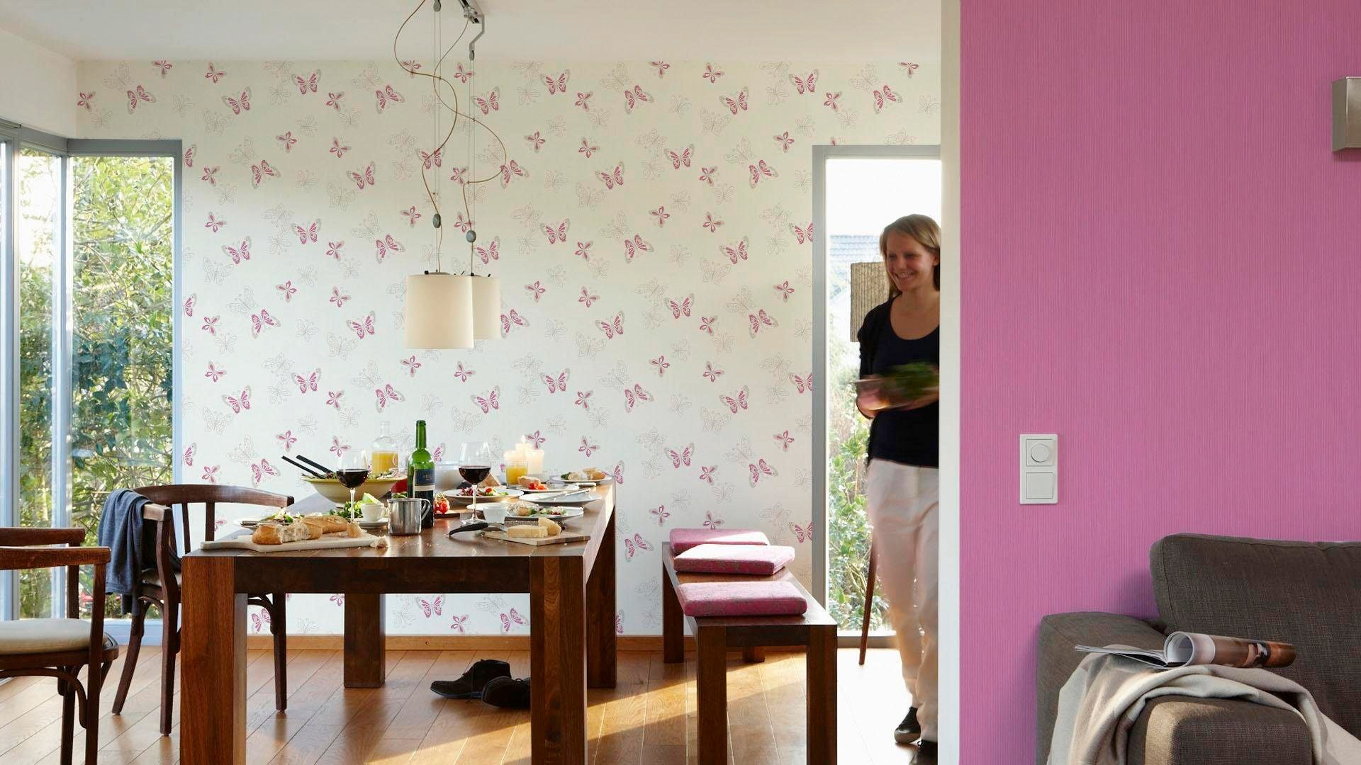 living walls Vliestapete »Happy Spring« Motiv | Strukturmuster | gemustert leicht strukturiert Moderne Tapete Tiere Metallic Tapeten Wohnzimmer modern Design Optik