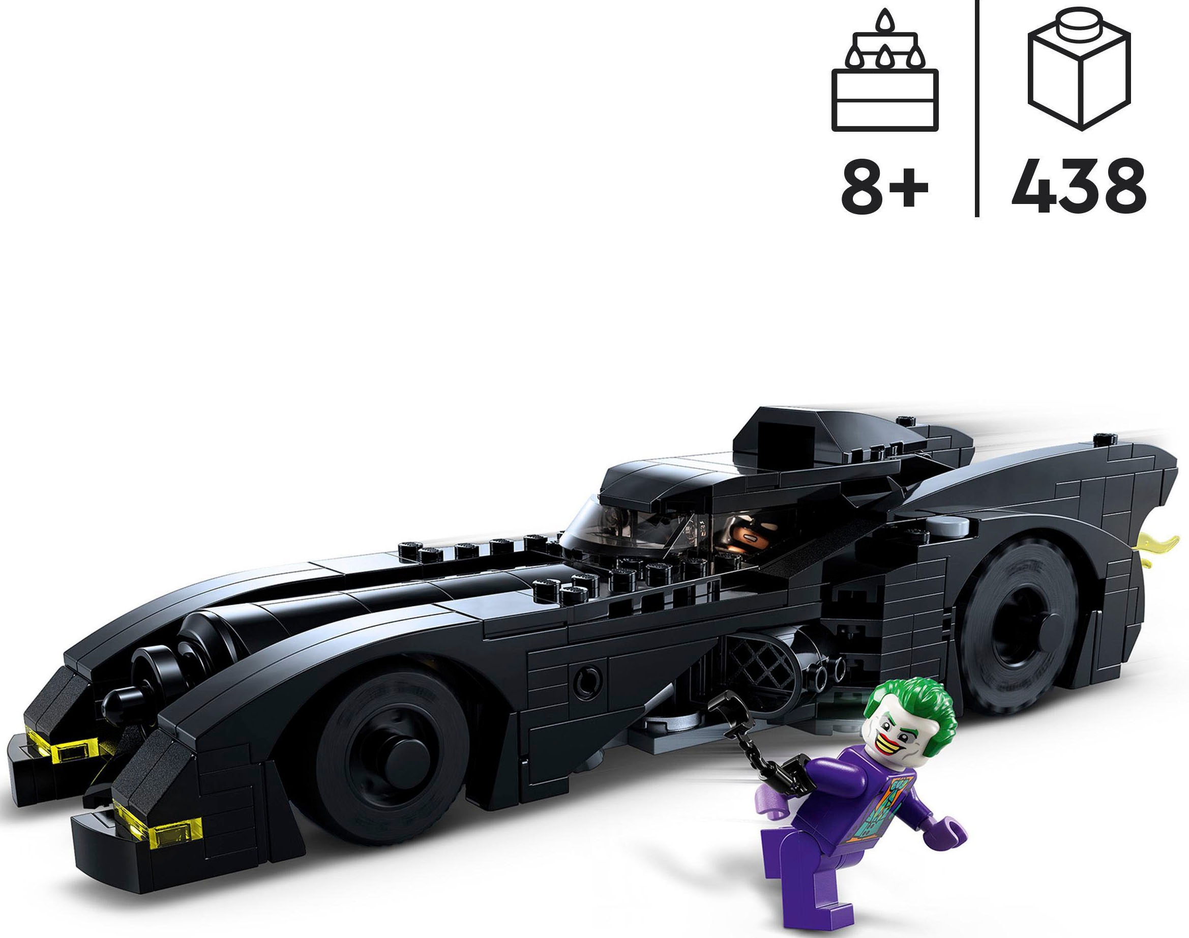 LEGO® Konstruktionsspielsteine »Batmobile: Batman verfolgt den Joker (76224), LEGO® Batman«, (438 St.), Made in Europe