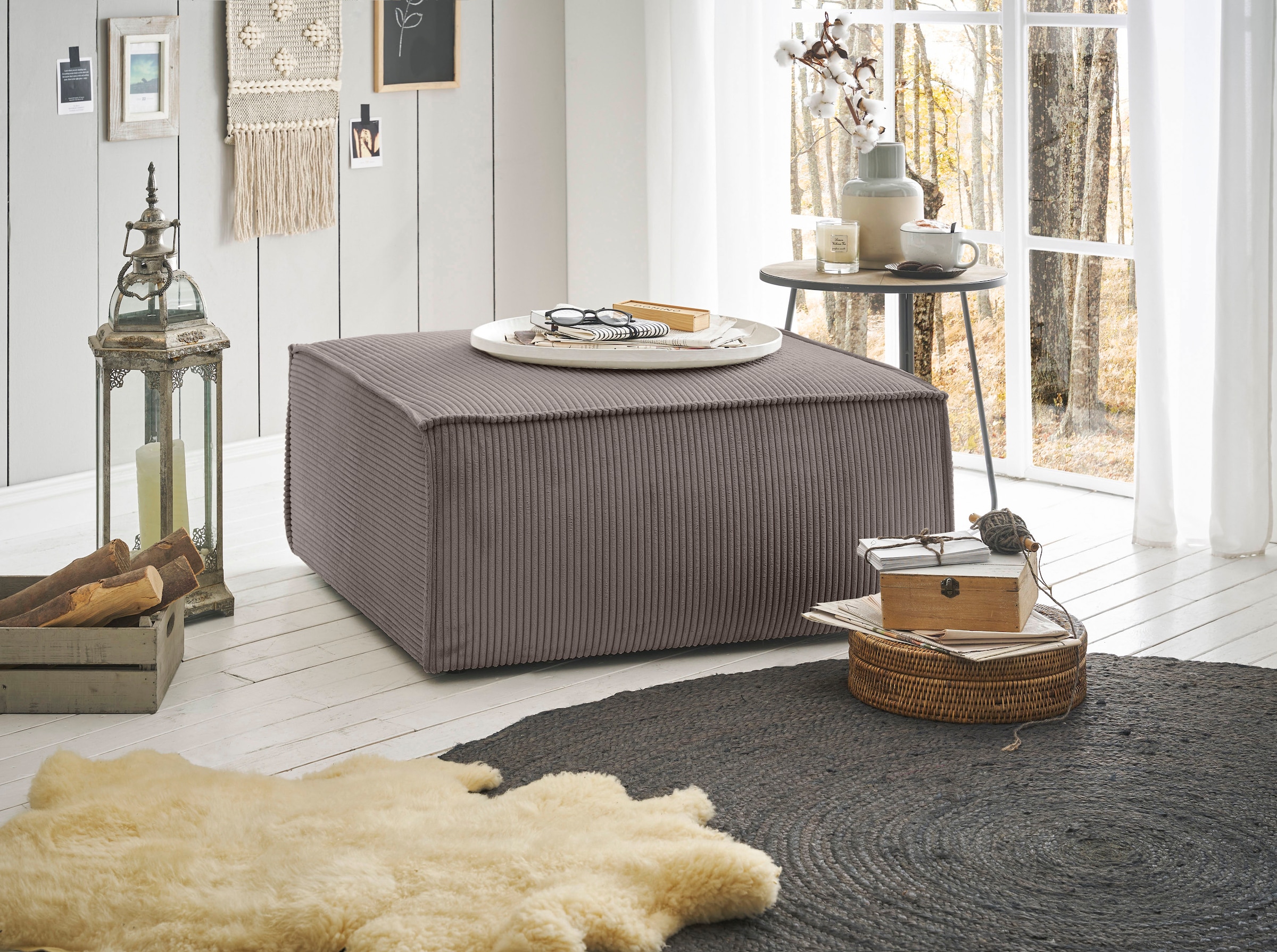 Home affaire Hocker »SHERWOOD«, Hocker quadratisch, ideale Ergänzung zum Loveseat Â»SHERWOODÂ«