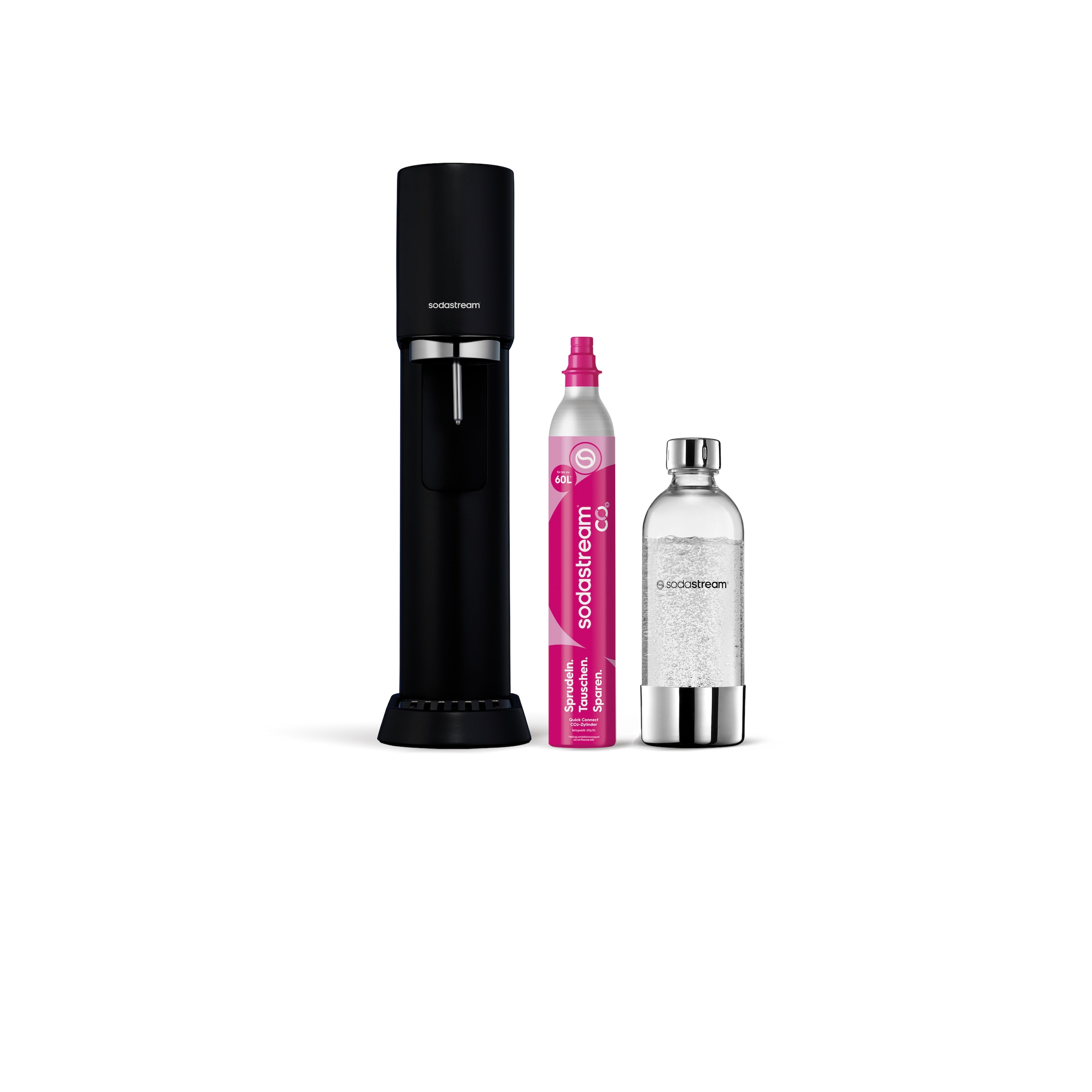 SodaStream Wassersprudler »ENSO Wassersprudler, Standard Pack« Hochwertiges Edelstahlgehäuse