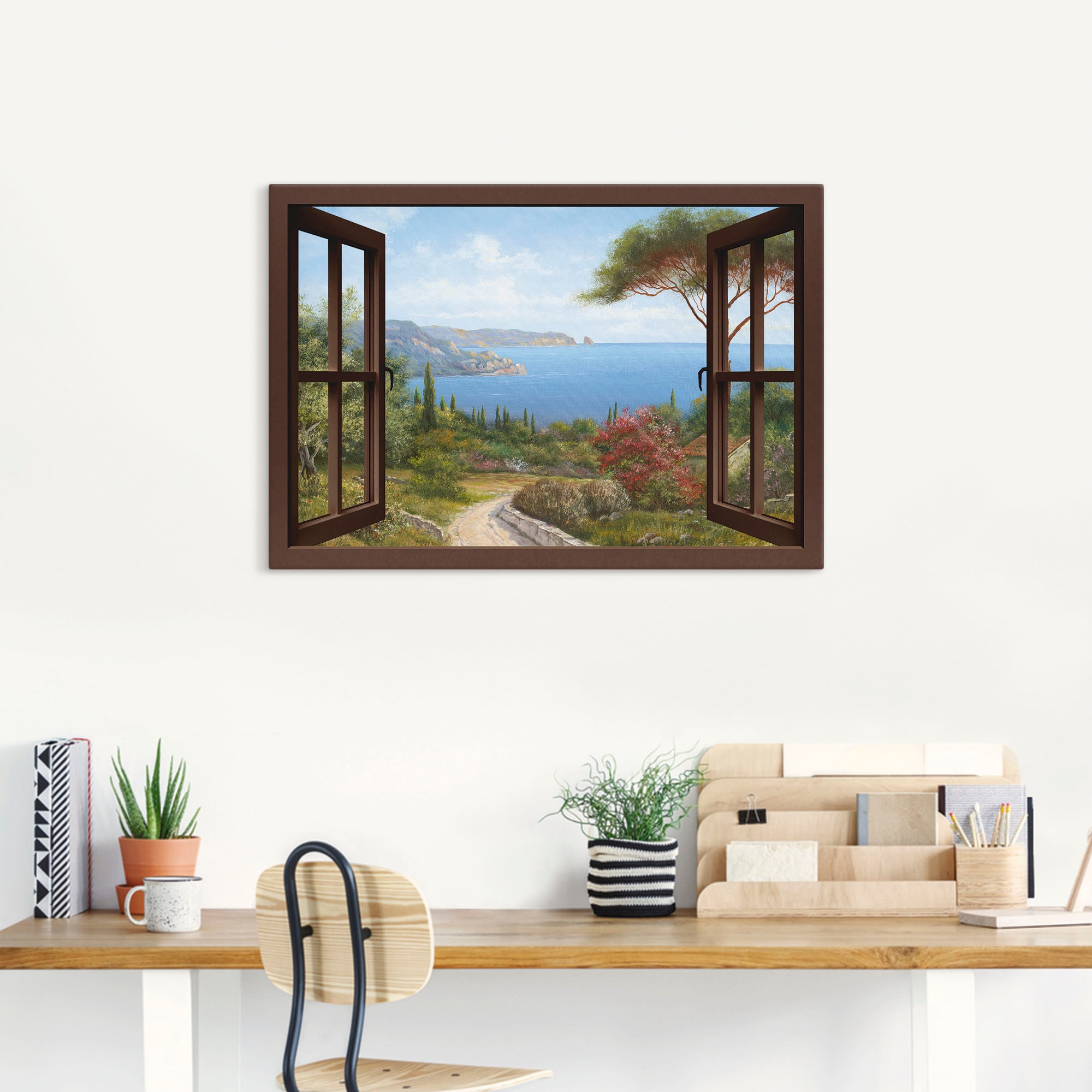 Artland Wandbild "Fensterblick Frühlingsmorgen", Fensterblick, (1 St.), als günstig online kaufen