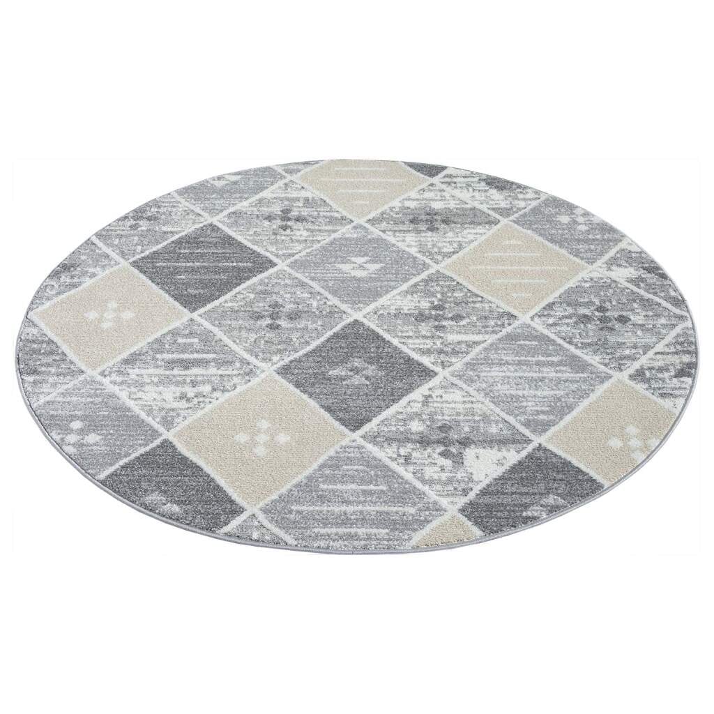 Carpet City Teppich »FLAIR179«, rund, 11 mm Höhe, Kurzflor-Teppich, Skandi-Stil, Wohnzimmer