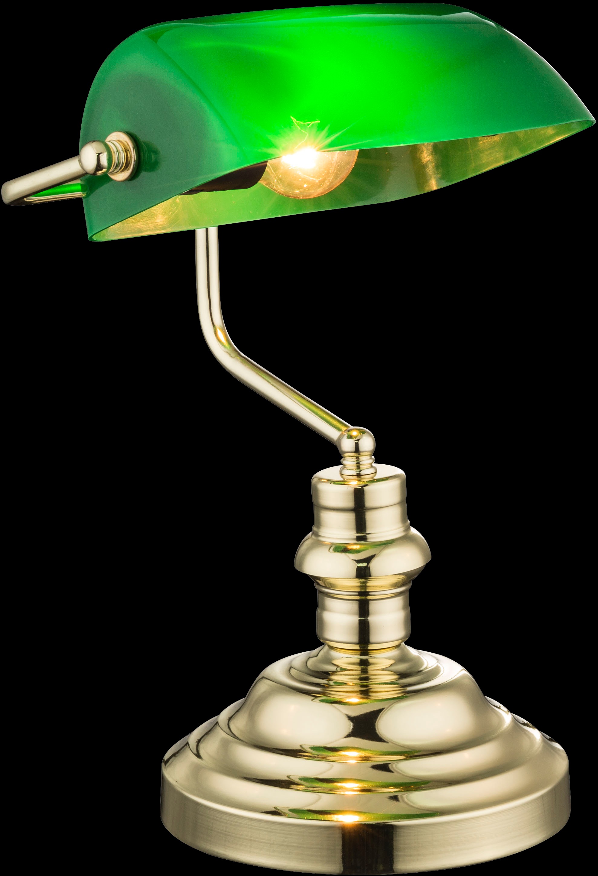 GLOBO LIGHTING LED Tischleuchte »ANTIQUE«, 1 flammig, Leuchtmittel E27 | ohne Leuchtmittel, Bankerleuchte Bankerlampe