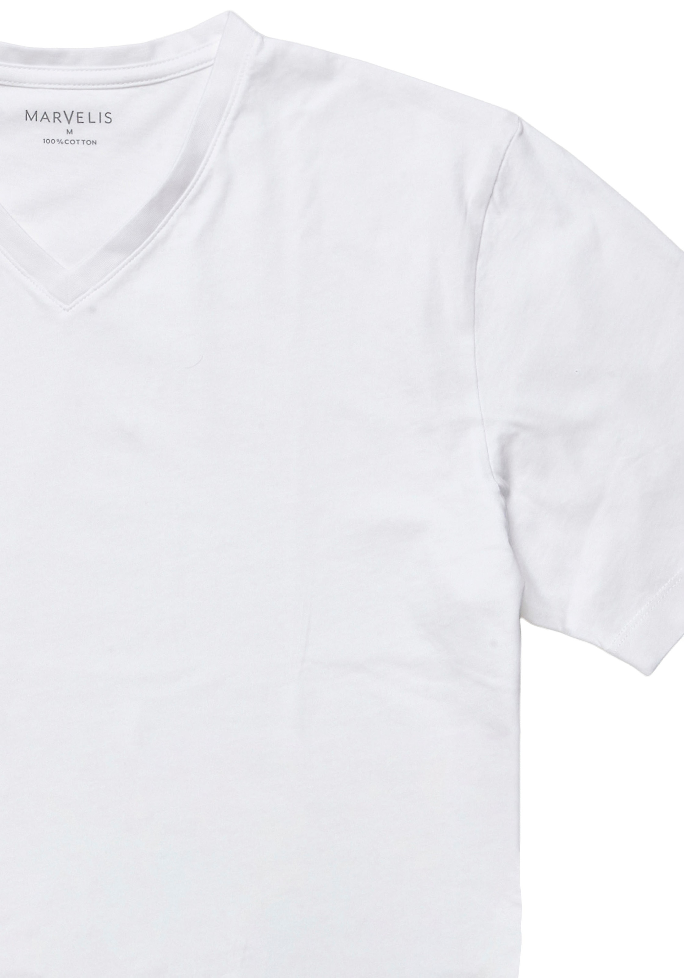 MARVELIS V-Shirt 2 Stk. V-Ausschnitt, Doppelpack, regular fit, Basic, Unterziehshirt