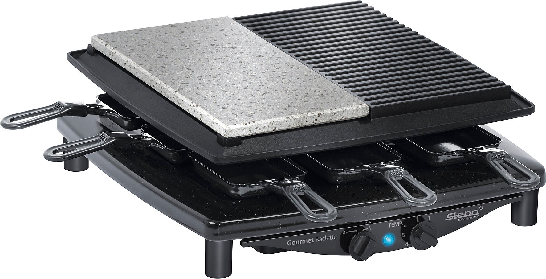 Steba Raclette »RC 4 Plus«, 8 St. Raclettepfännchen, 1450 W