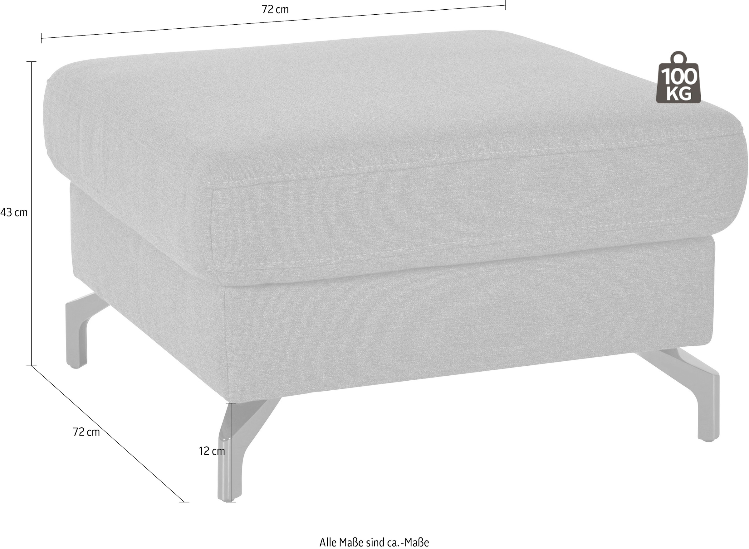 sit&more Hocker »Percy« Fußhöhe 12 cm, wahlweise mit unterschiedlichen Fußfarben