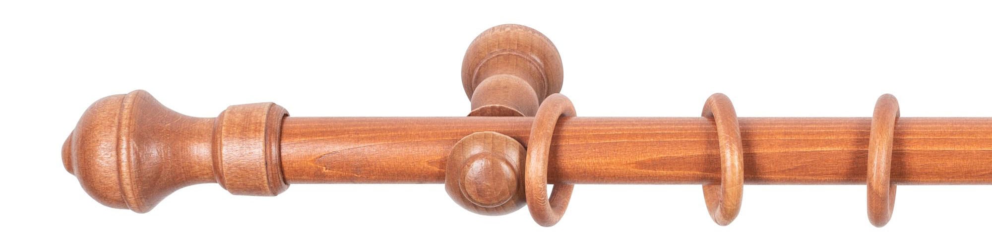 SN DECO GROUP Gardinenstange »Ares«, 1 läufig-läufig, Fixmaß, 28 mm, Holz, verschiedene Längen und Farben, Komplettset