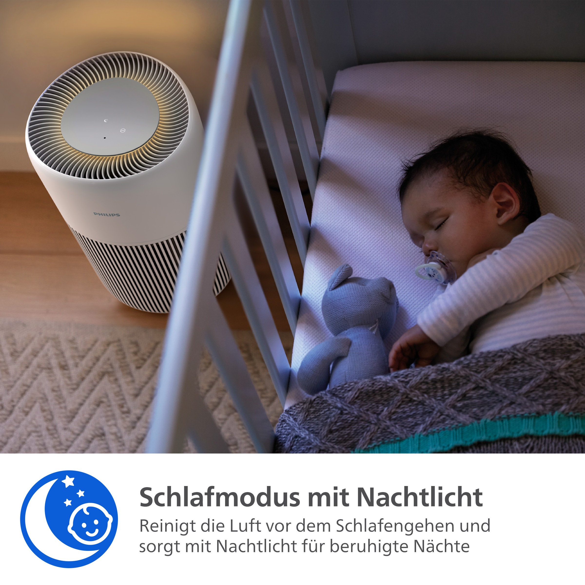 Philips Luftreiniger »AC2220/10 PureProctect Quiet 2200 Series, Luftreinigungsrate 420 m³/h« für 109 qm Räume 3-Schichten-HEPA-Filtersystem, mit App Verbindung, leise