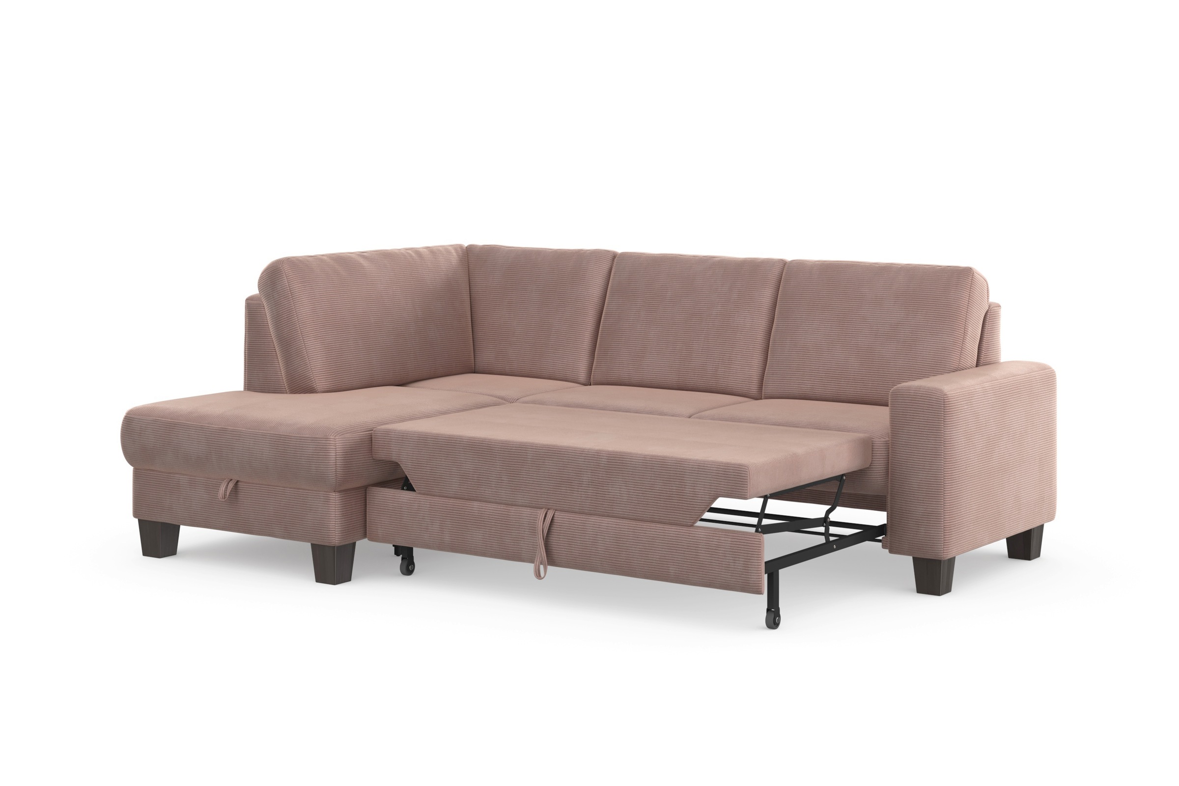Home affaire Ecksofa »Summer L-Form«, mit Ottomane, mit oder ohne Bettfunktion und Bettkasten, Cord-Bezug