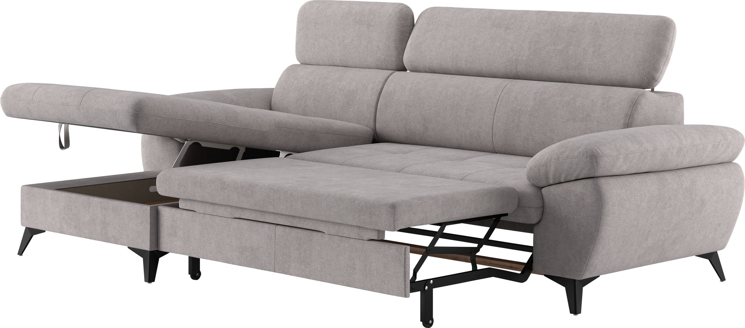COTTA Ecksofa »Hudson L-Form«, mit Kopfteilverstellung, wahlweise mit Bettfunktion & Bettkasten