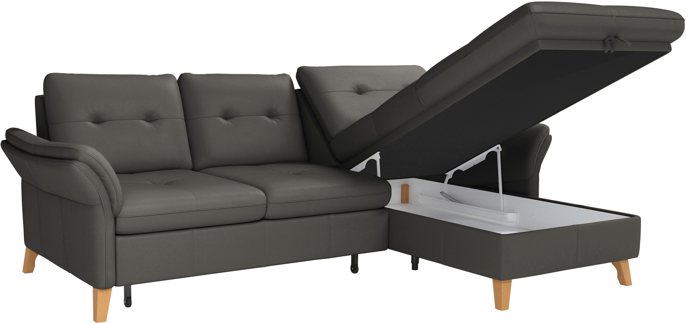 sit&more Ecksofa »Göteborg«, Sitztiefenverstellung und Federkern, wahlweise mit Bettfunktion