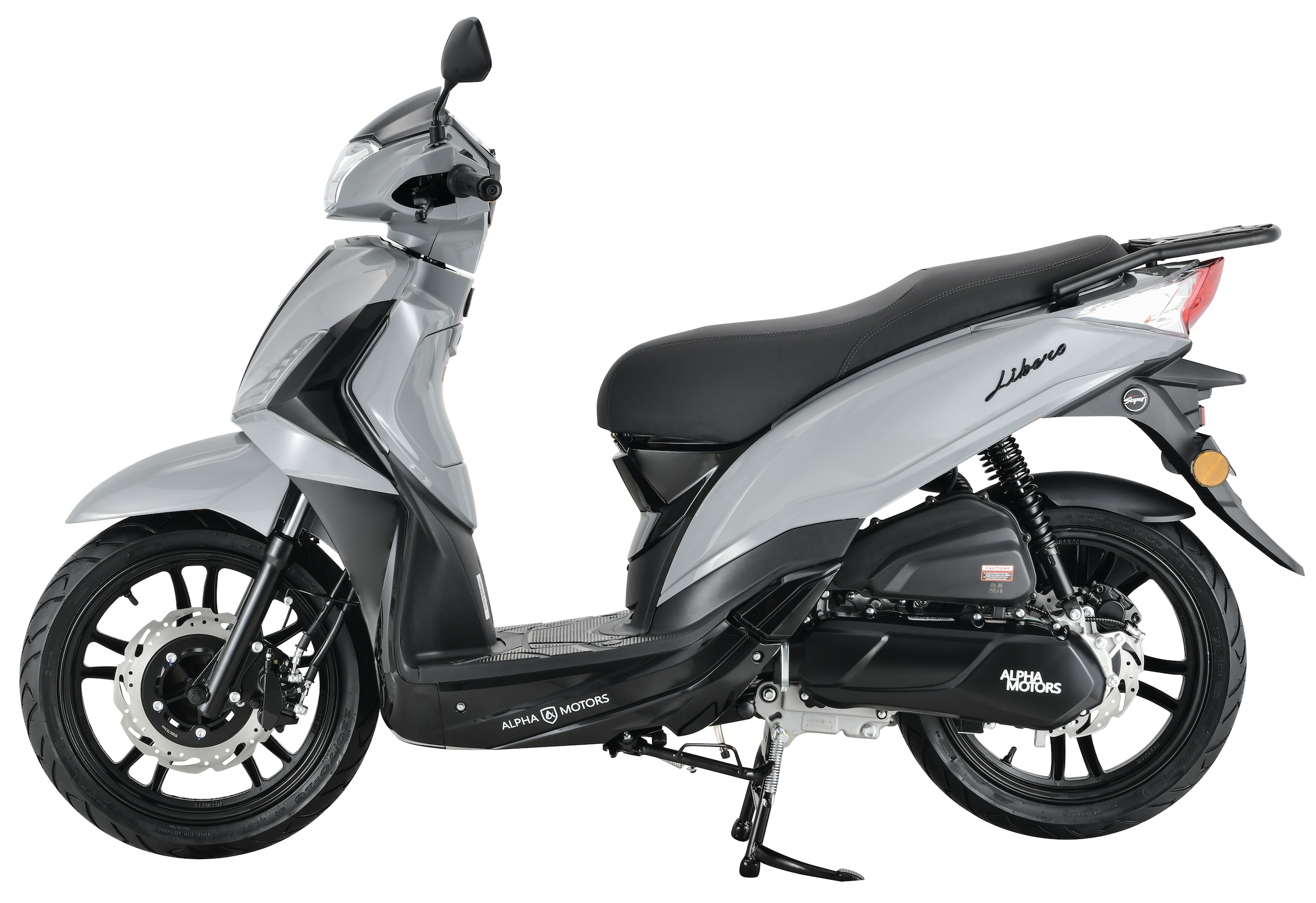 Alpha Motors Motorroller »Motorroller Libero 125 ccm 90 km/h 16-Zoll grau-schwarz« 125 cm³ 90 km/h Euro 5 9,5