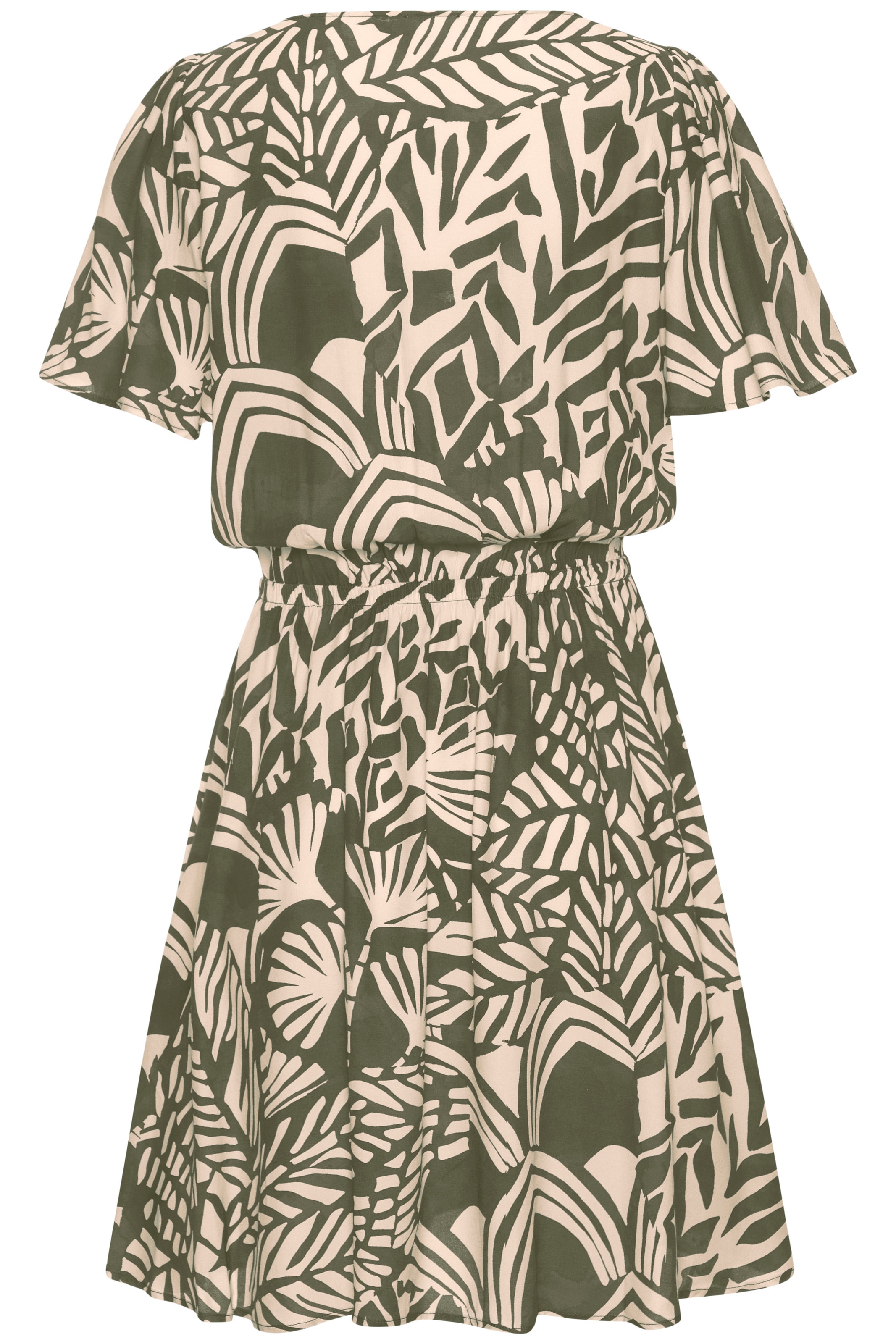 LASCANA Sommerkleid, mit Alloverprint, Flügelärmel, Sommerkleid, Webware