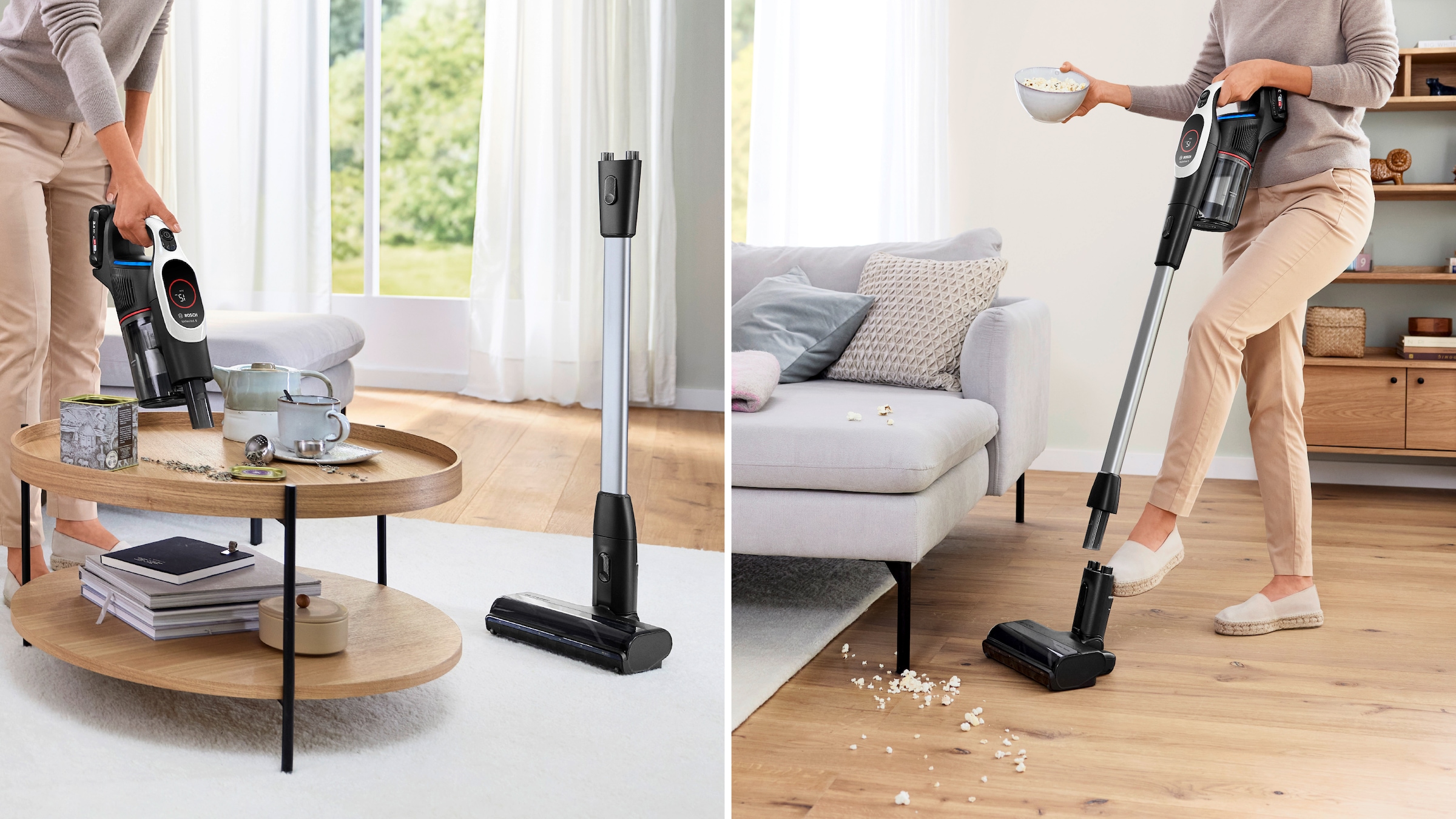 BOSCH Akku-Stielstaubsauger »Unlimited 9 BKS931BA, MicroClean™ Technology, LED-Licht,«, HEPA-Filtersystem, 10 Jahre Motorgarantie, Staubkomprimierung, weiß