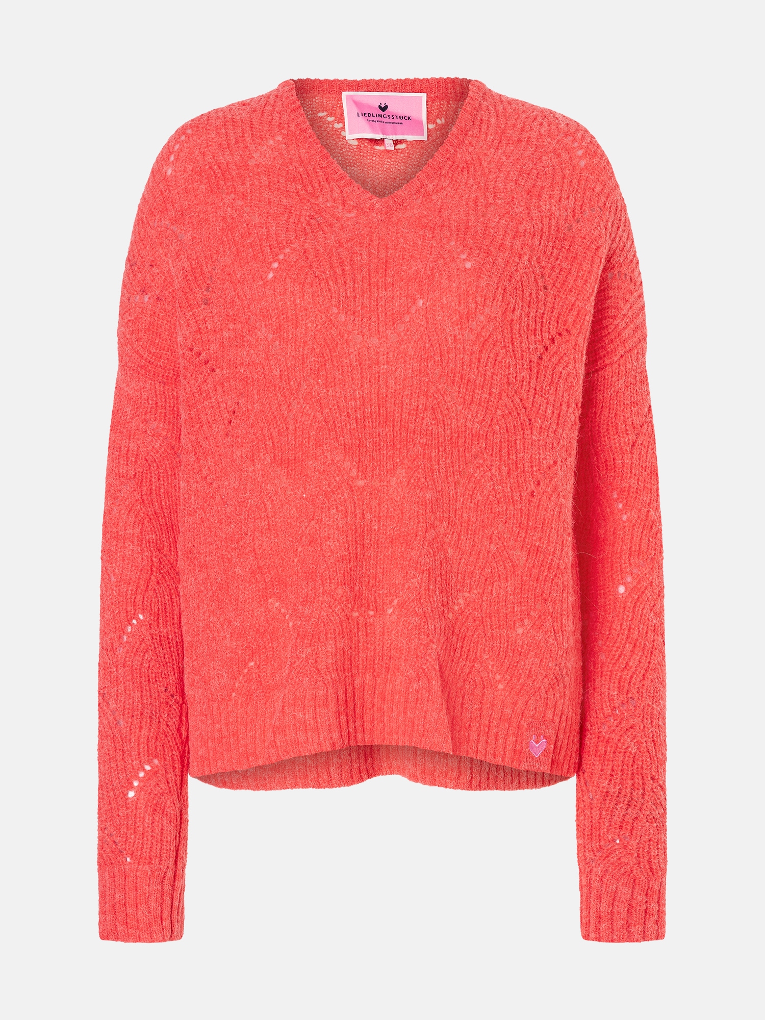 Lieblingsstück Strickpullover »SölveL« mit dezentem Lochmuster, V-Neck