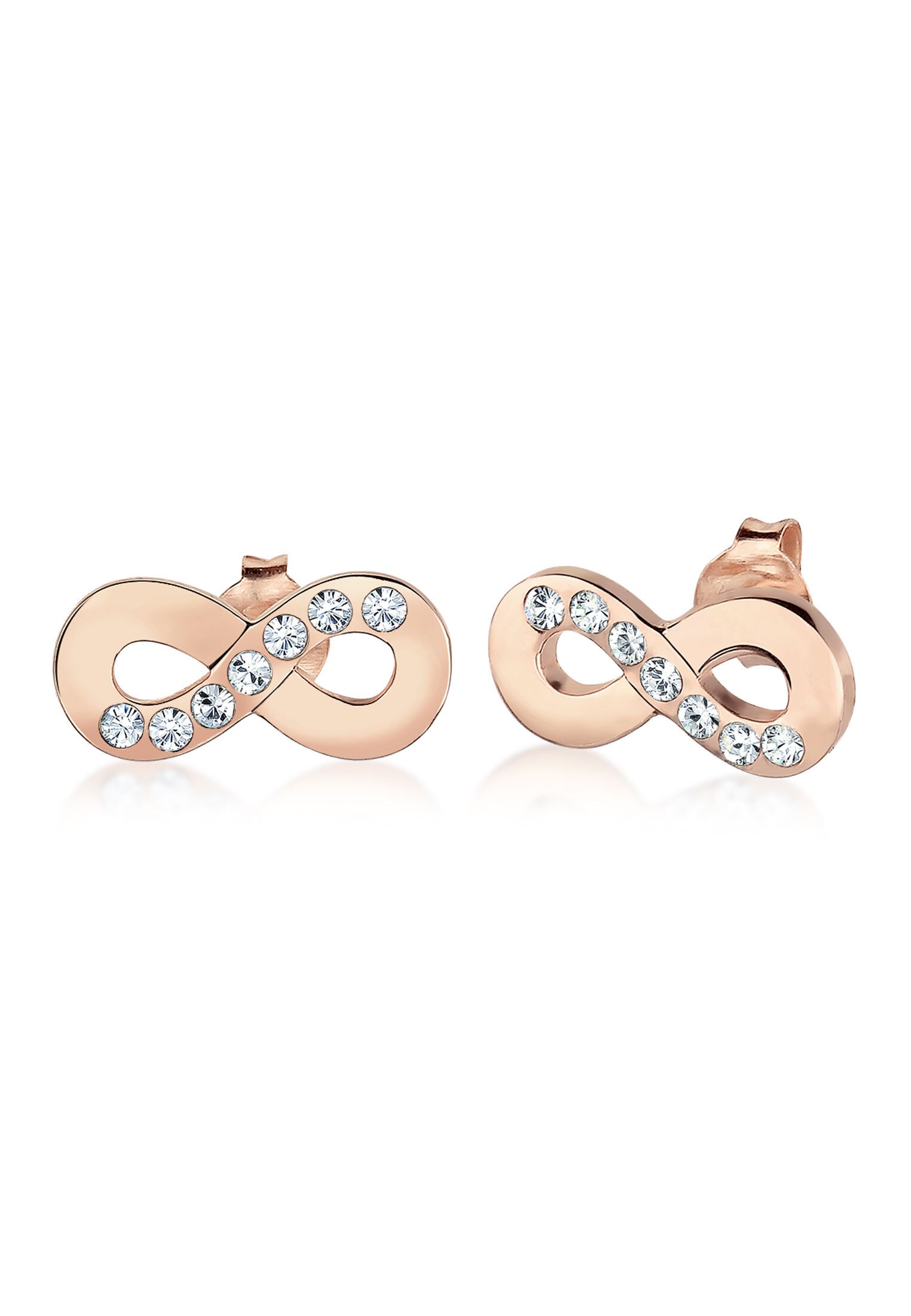 Elli Paar Ohrstecker »Infinity Symbol Kristalle 925 Sterling Silber«
