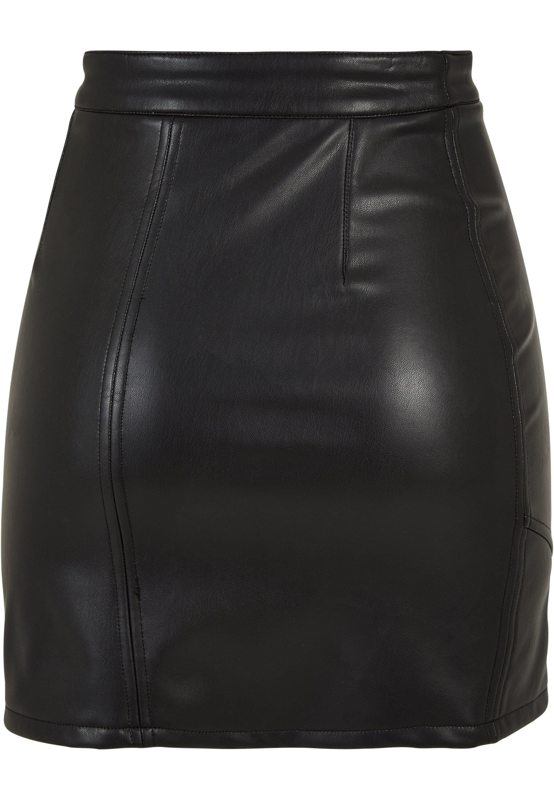 URBAN CLASSICS Jerseyrock »Urban Classics Damen Ladies Synthetic Leather Biker Skirt« 1 Stk.