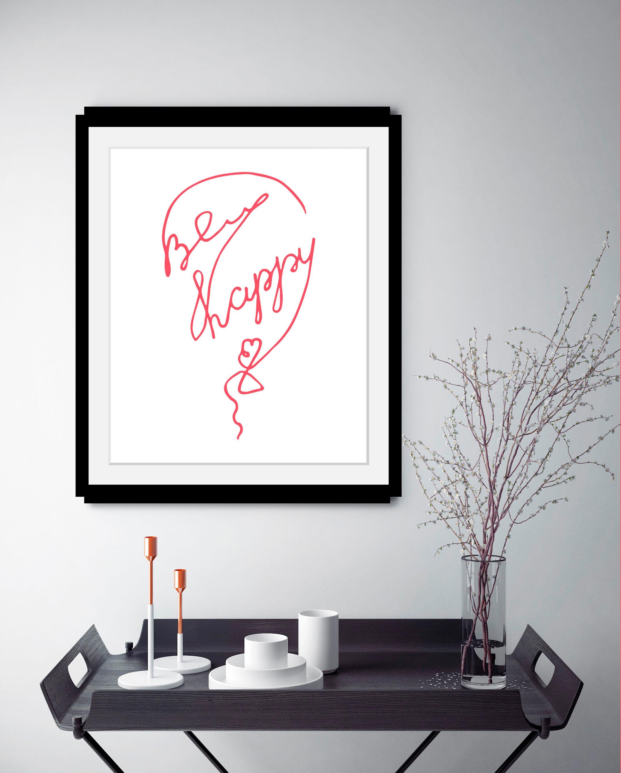 queence Bild »Be Happy«, Schriftzug-Schriftzüge-Herz-Herzbilder-Motivations günstig online kaufen