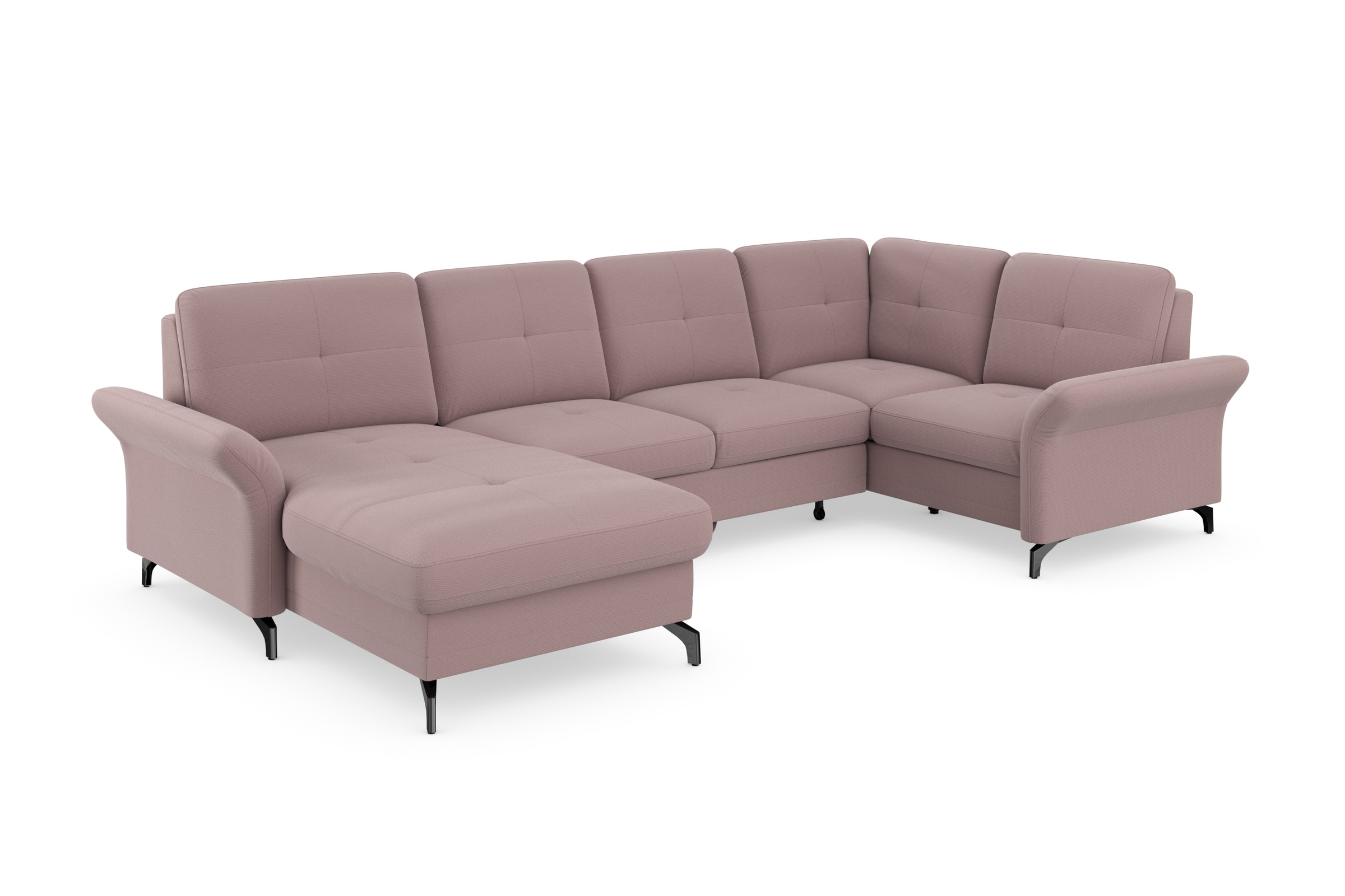 Places of Style Wohnlandschaft »Calando U-Form«, wahlweise mit Bettfunktion, Bettkasten und Armteilfunktion
