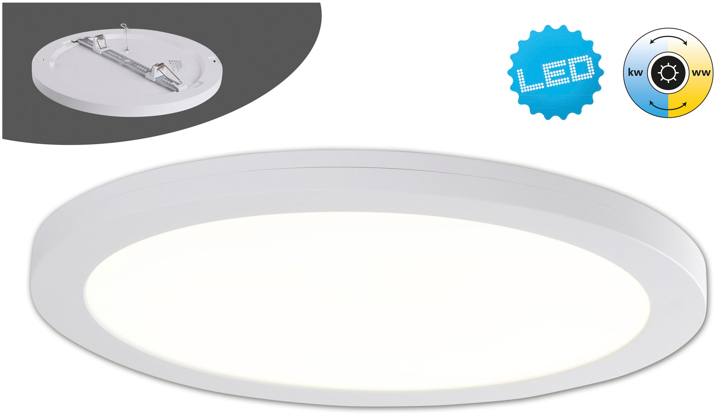 näve LED Deckenleuchte »Bonus«, 1 flammig, Leuchtmittel LED-Modul | LED fest integriert, CCT-Funktion (über Geräteschalter), Aufbau oder flexible Installation
