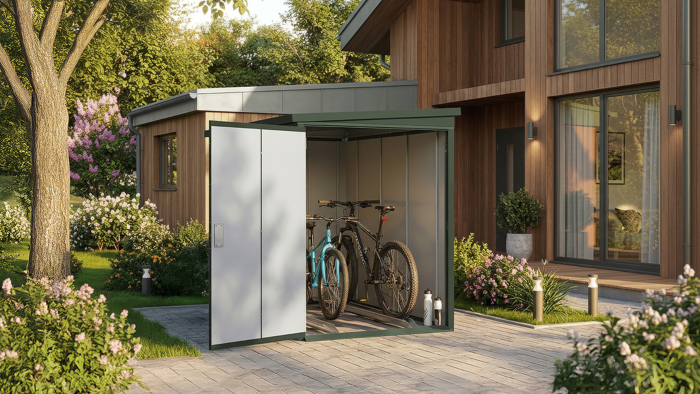 Weka Fahrradbox "Gary", grün, B/H/T: 129cm x 159cm x 206cm